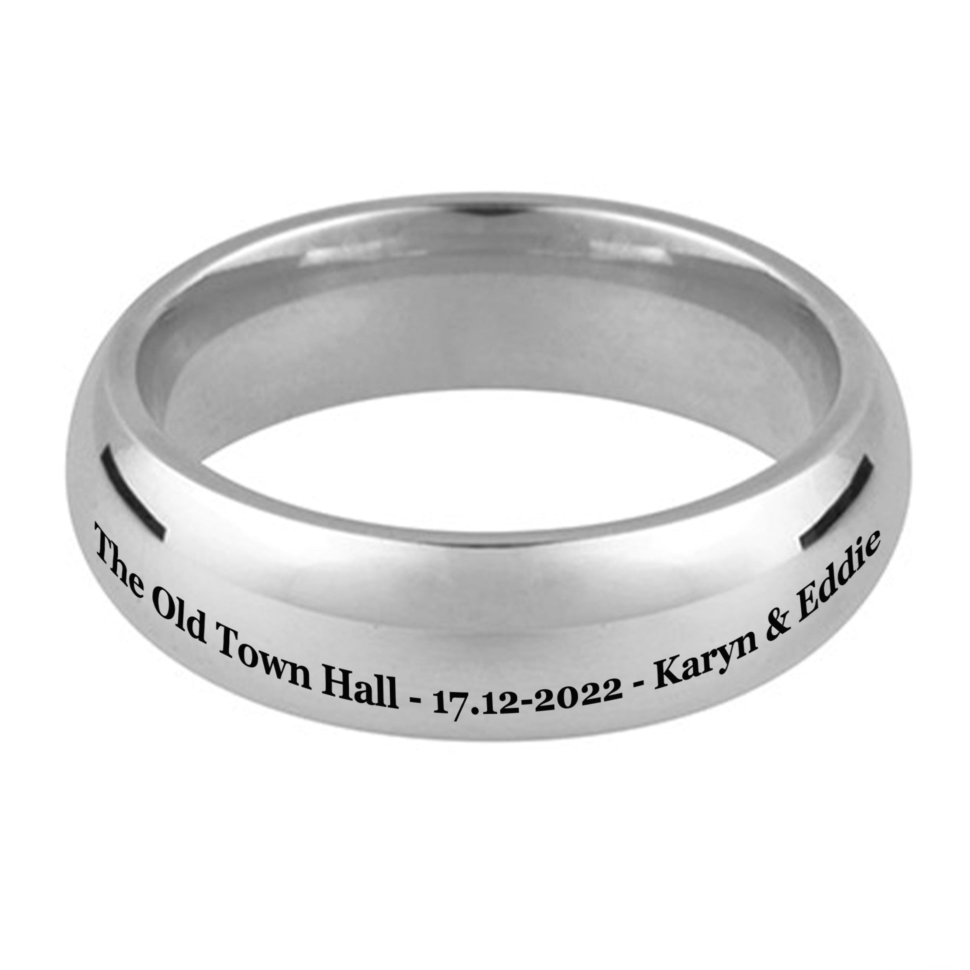 personalised ring engraved court silver 6mm wide gift for men scarlett jewellery