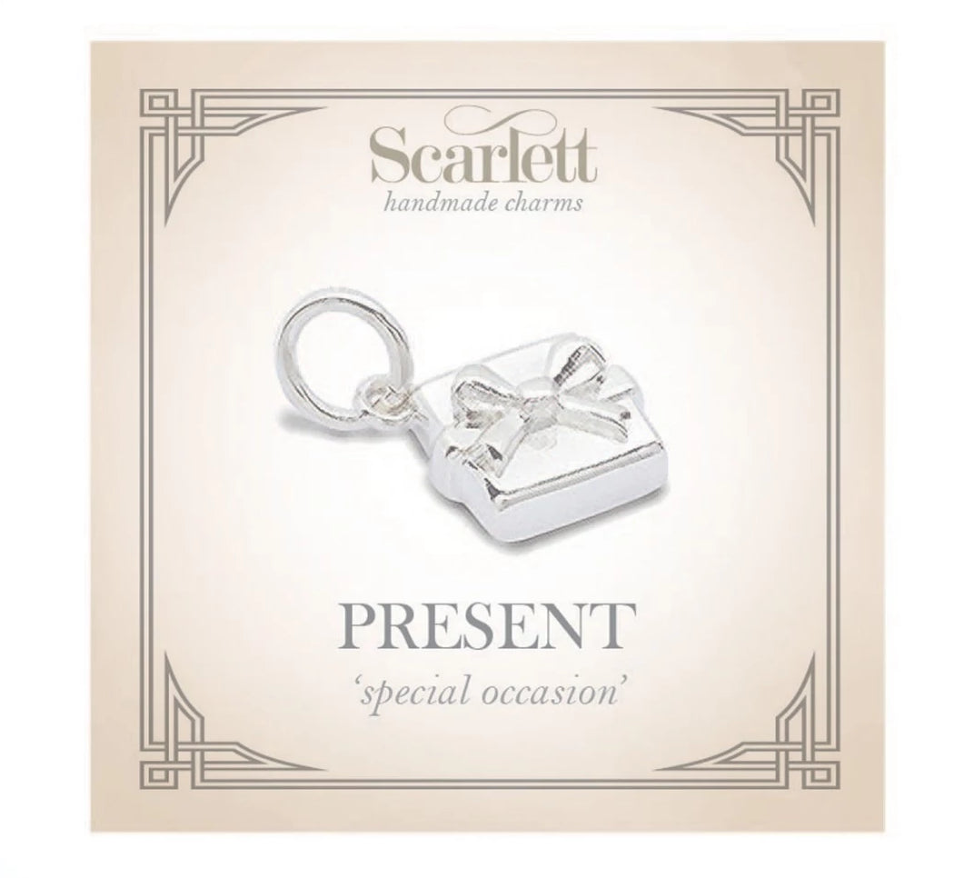 Personalised Silver Present with bow charm