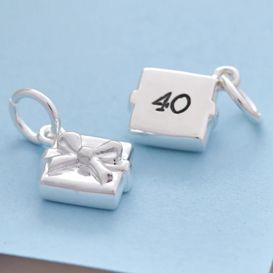 Personalised Silver Present with bow charm