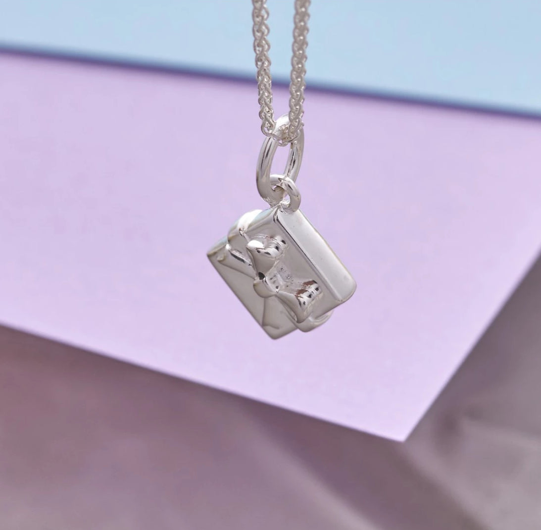 Personalised Silver Present with bow charm