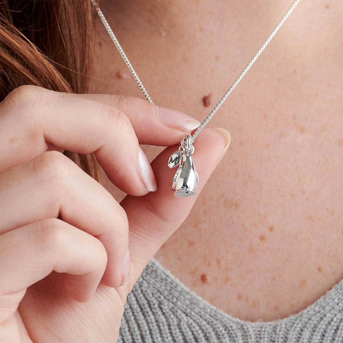 penguin and pebble necklace