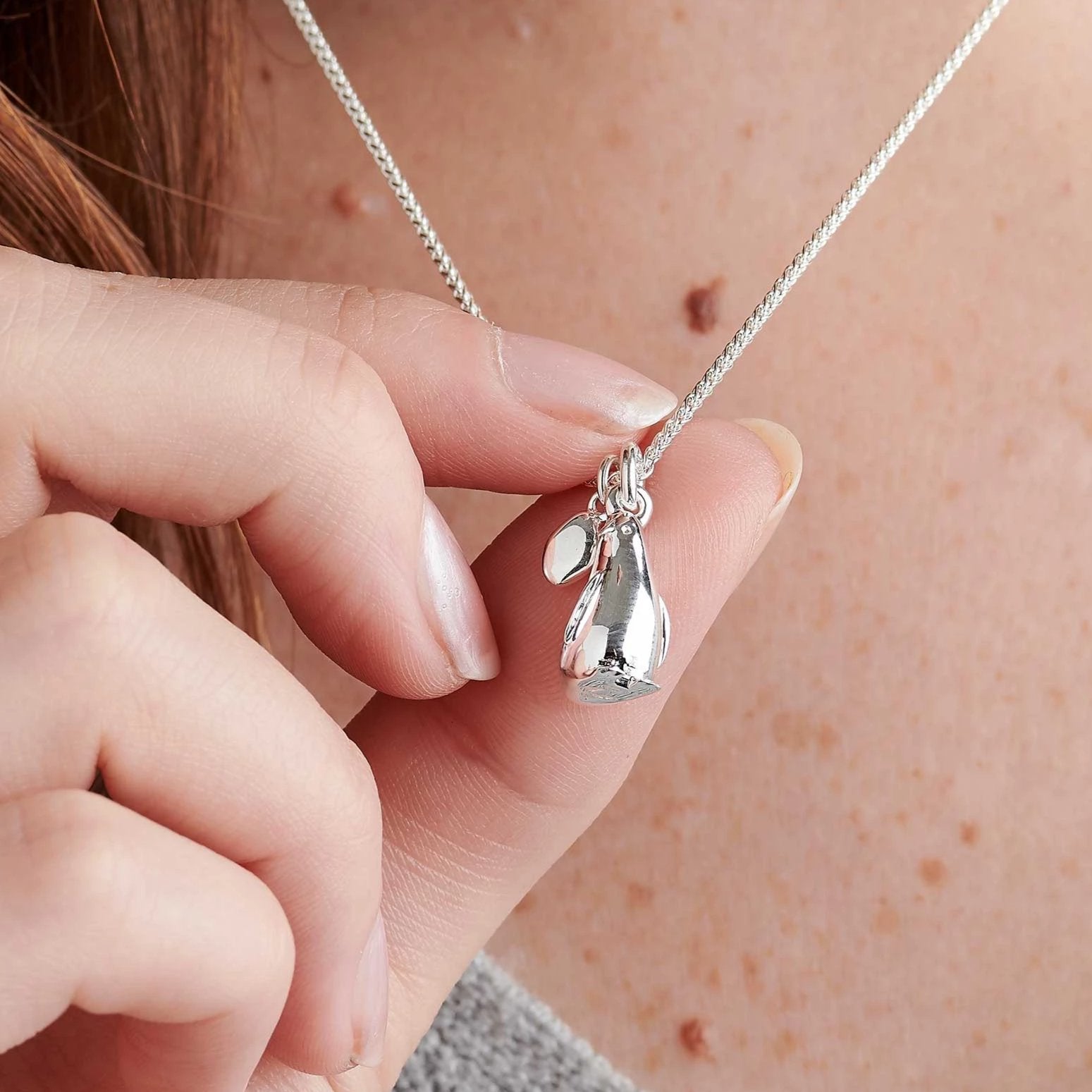 Personalised penguin and pebble necklace romantic gift girl to girlfriend boy to  girlfriend Scarlett Jewellery