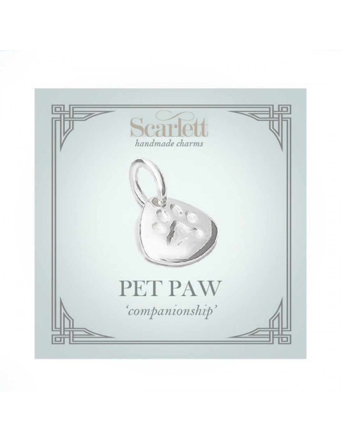 Pet Paw Print Personalised Silver Charm
