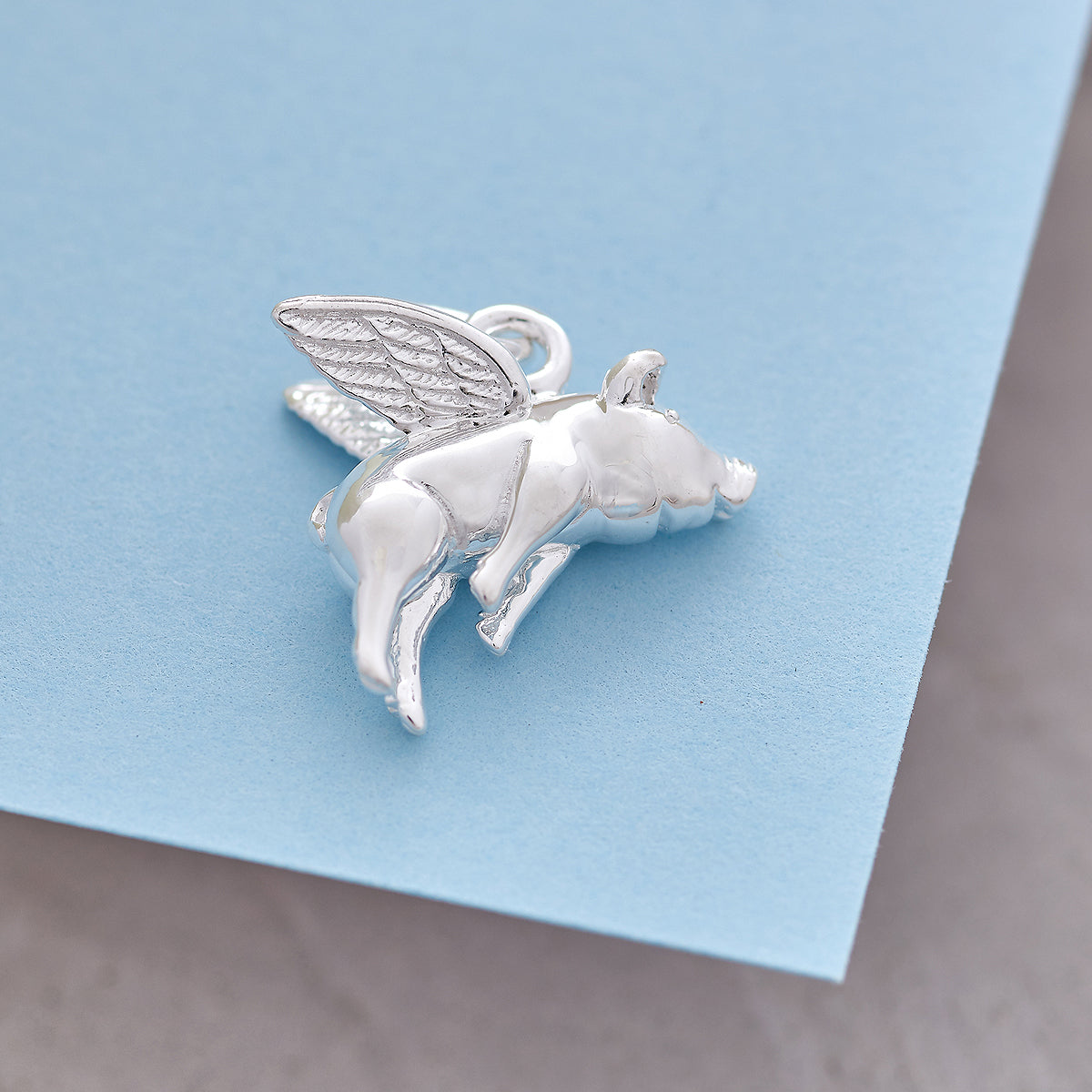 Pigs Might Fly Silver Charm Flying pig bracelet charm
