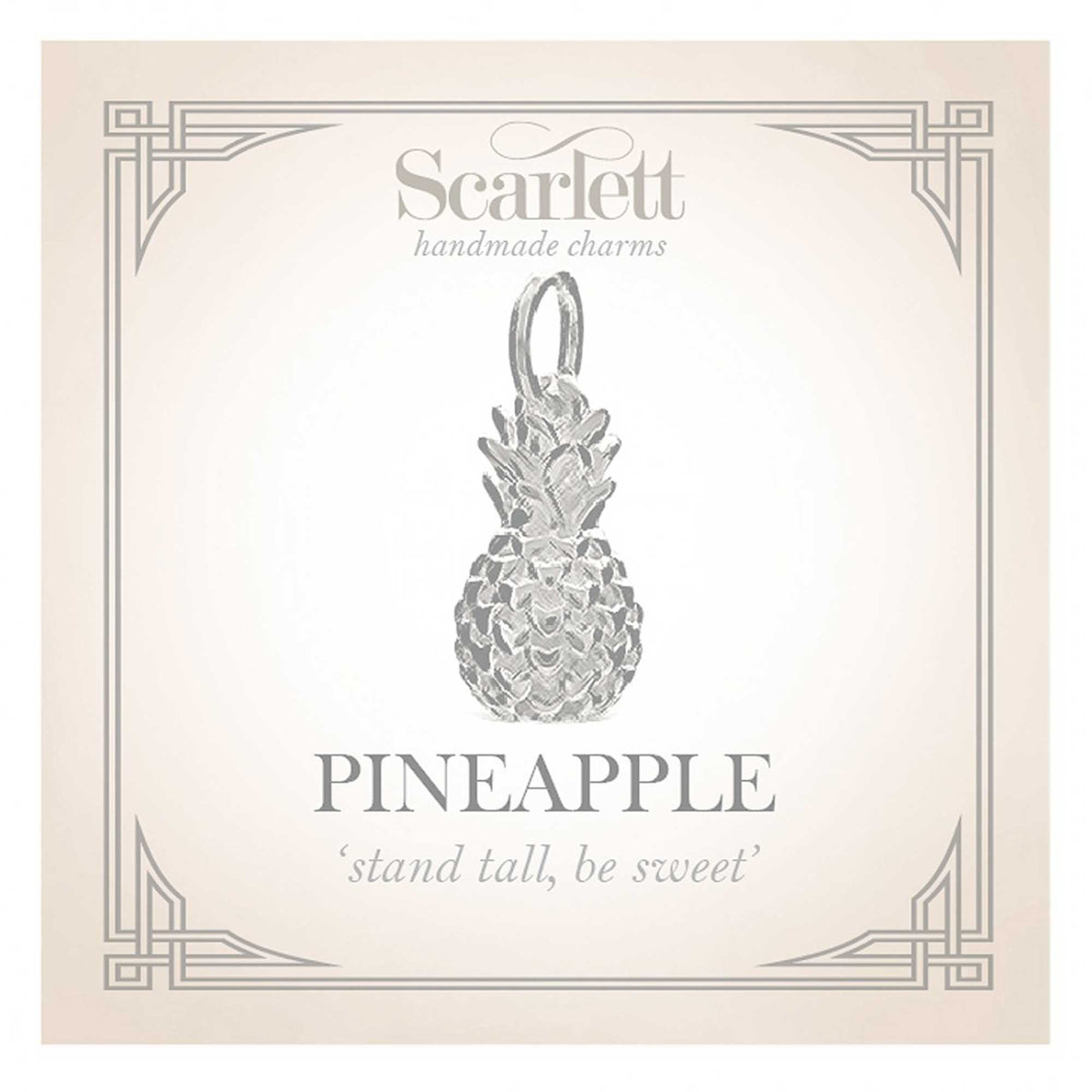Chunky silver pineapple pendant necklace with heart spikes Scarlett Jewellery