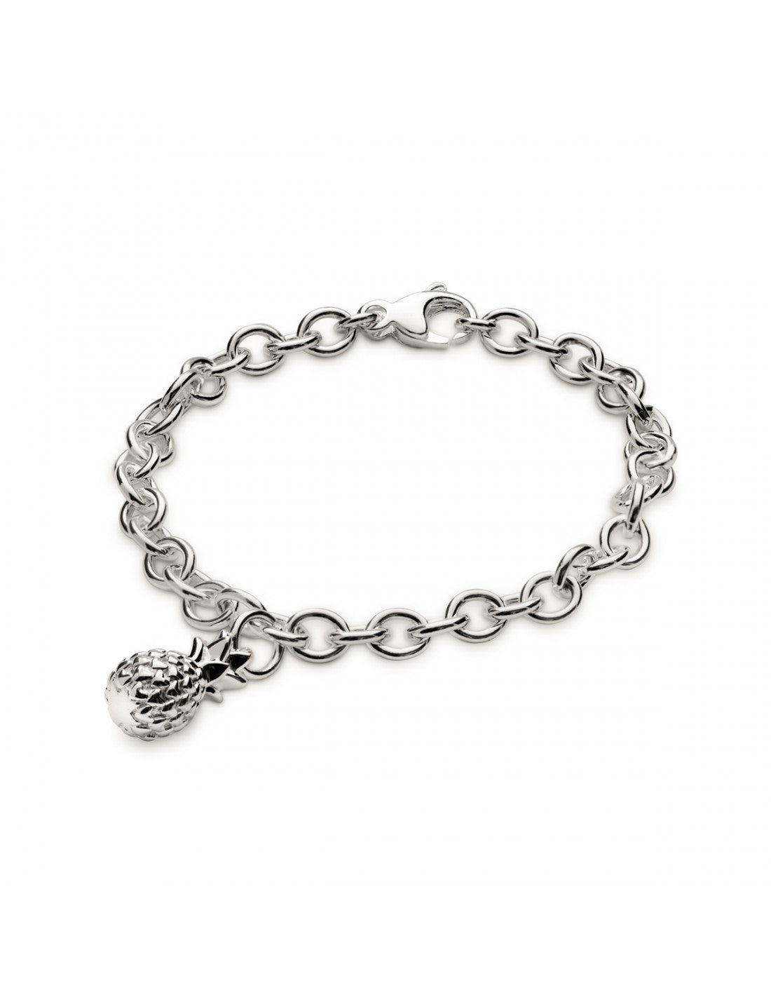 Pineapple Silver Charm Bracelet