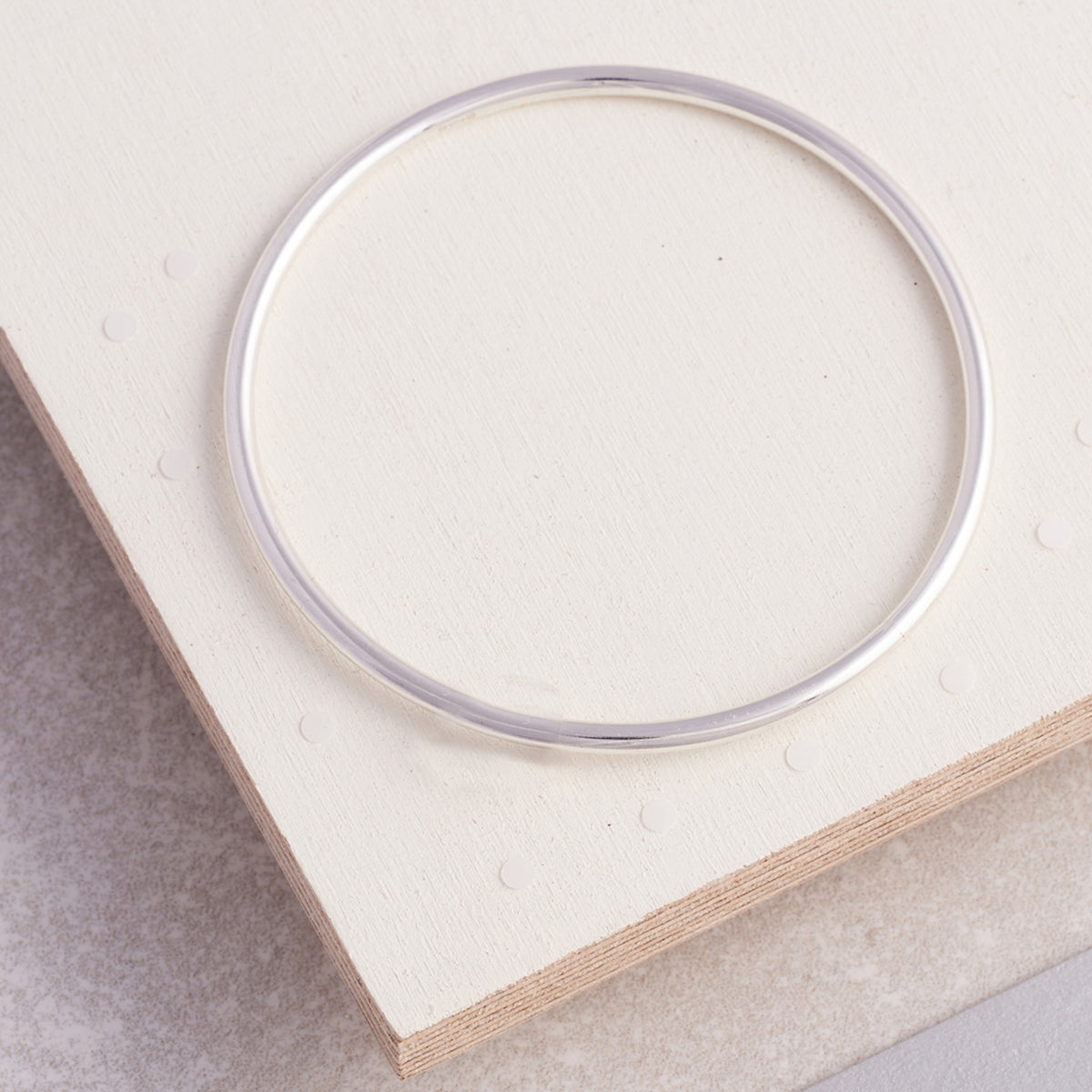 Recycled Solid Silver Bangle - 3mm Round Wire