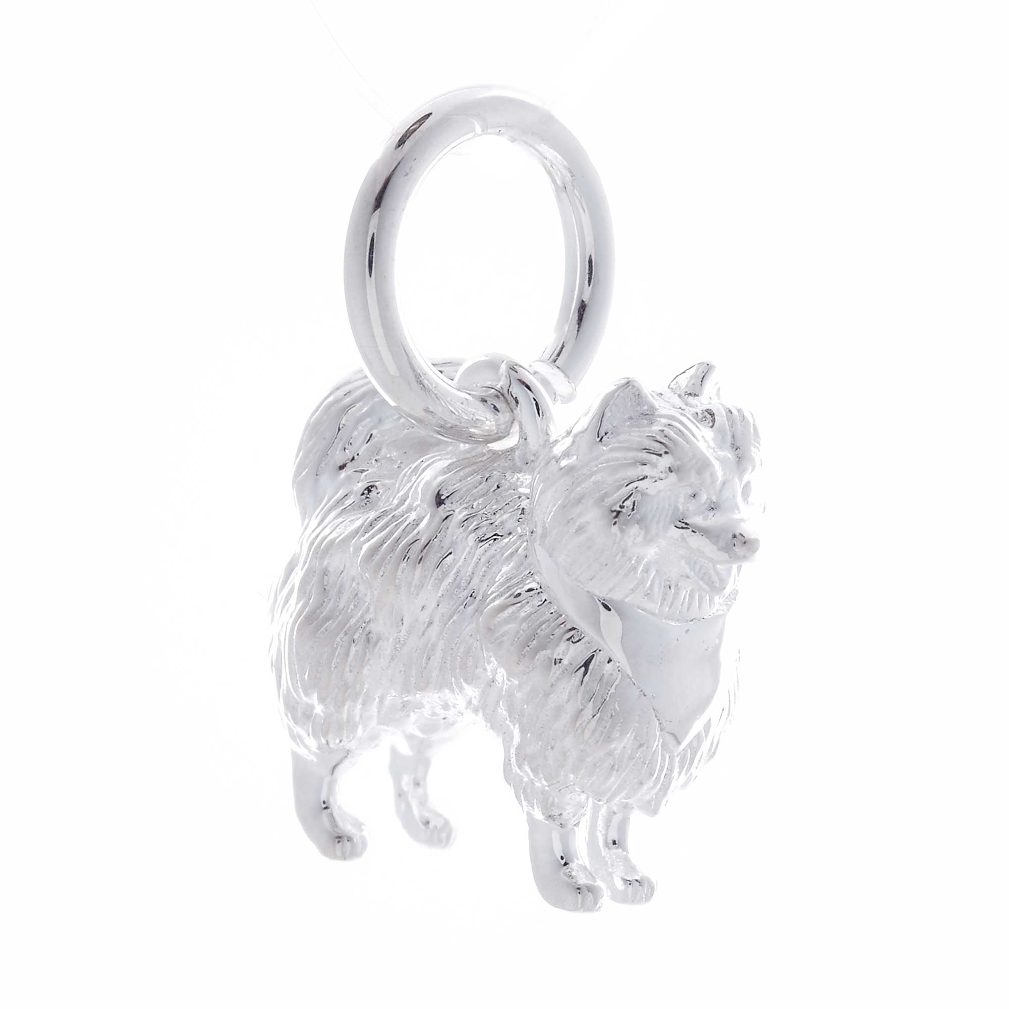 silver pomeranian dog charm scarlett jewellery gift for pet loss new pet dog walker breeder