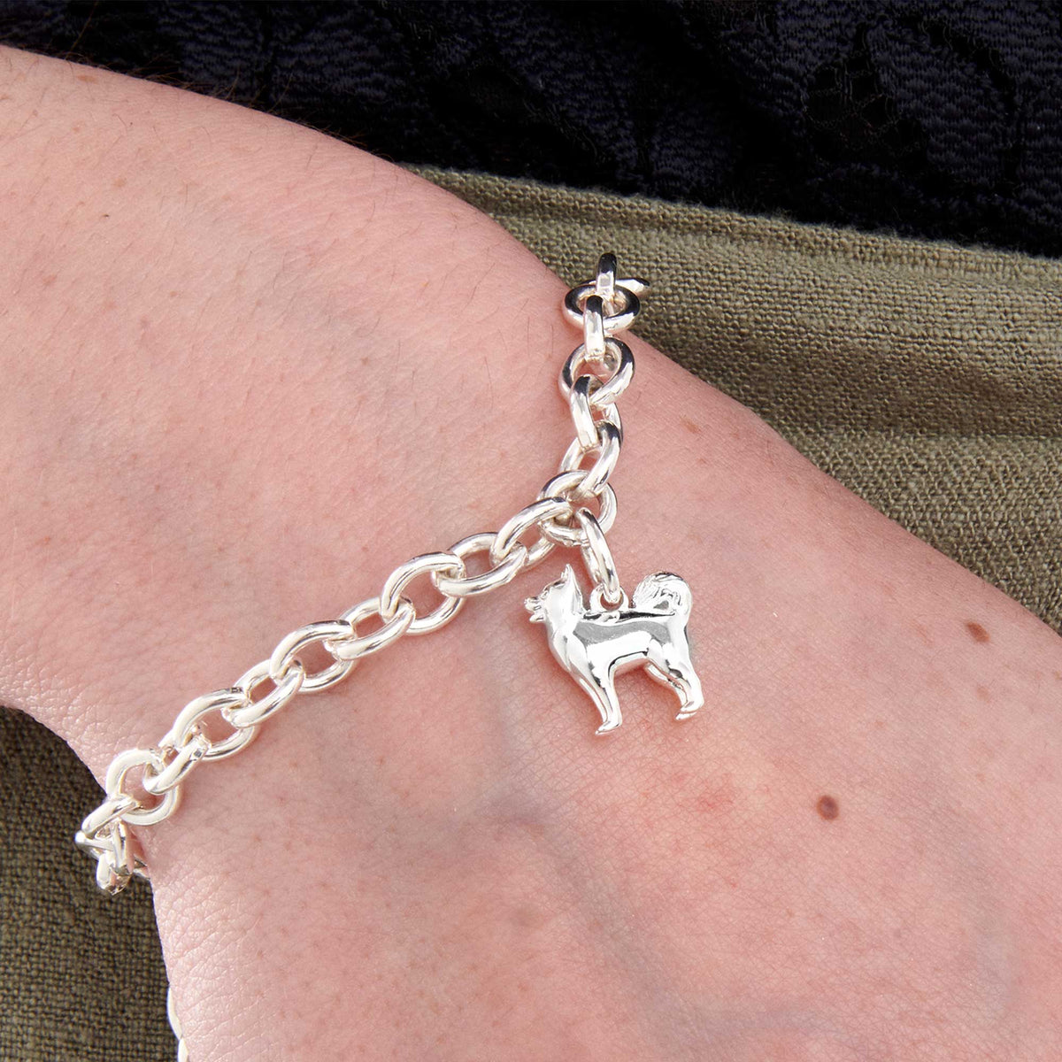 pomsky owner gift charm bracelet pomeranian husky cross