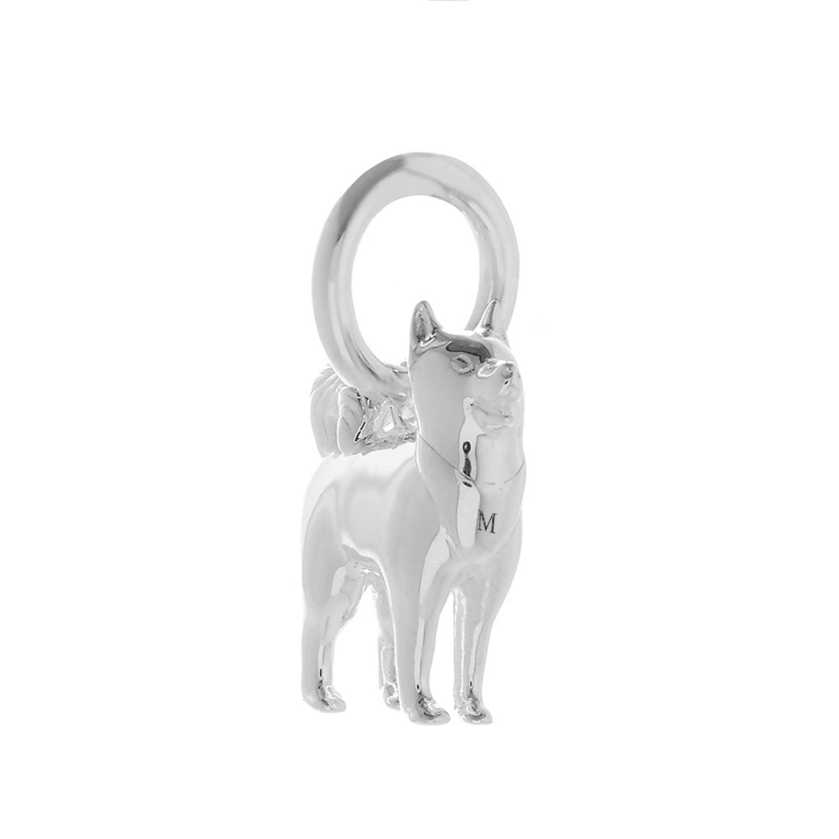 Pomsky mixed dog breed solid sterling silver dog charm for bracelet Scarlett Jewellery Ltd