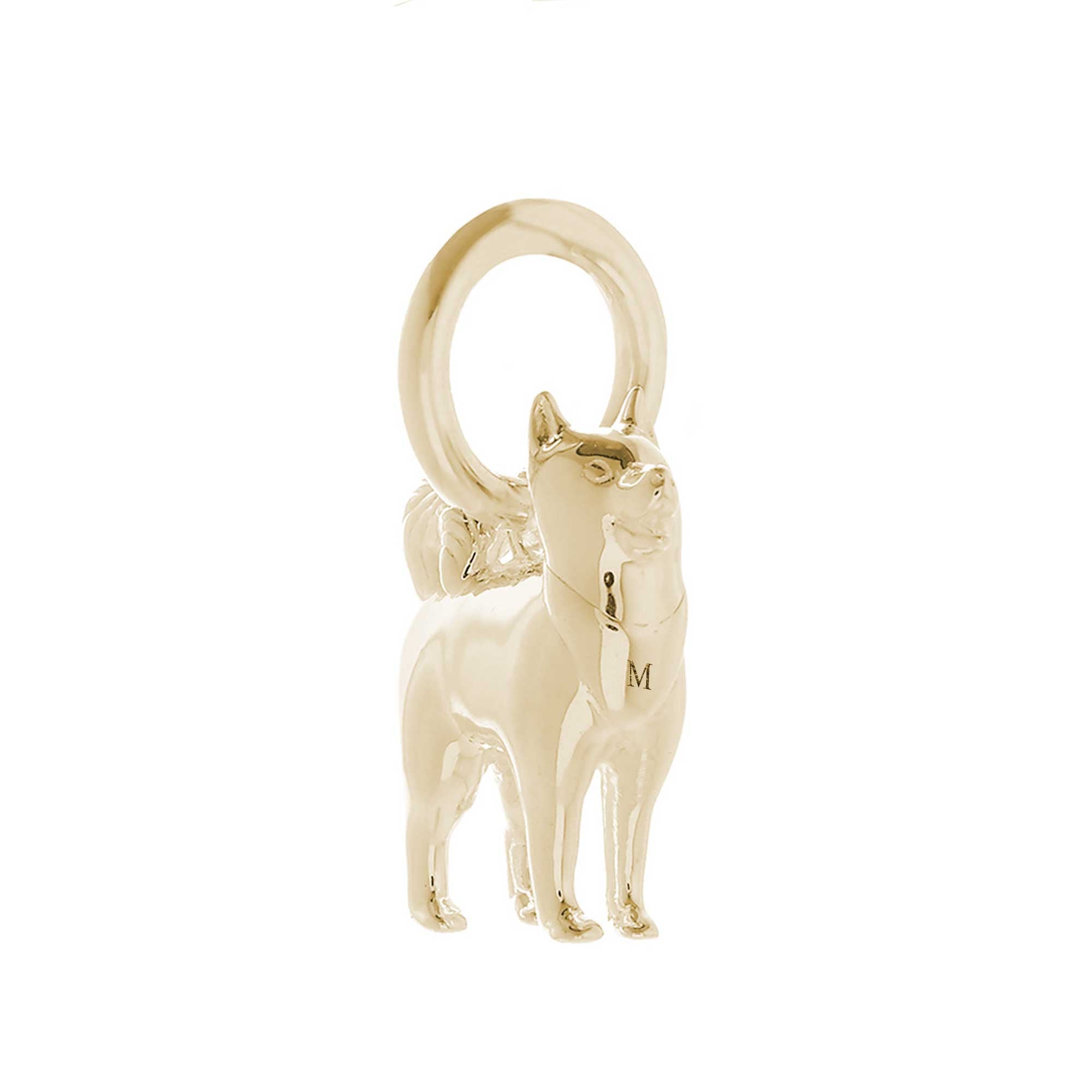 solid 9ct gold pomsky cross breed dog charm scarlett jewellery