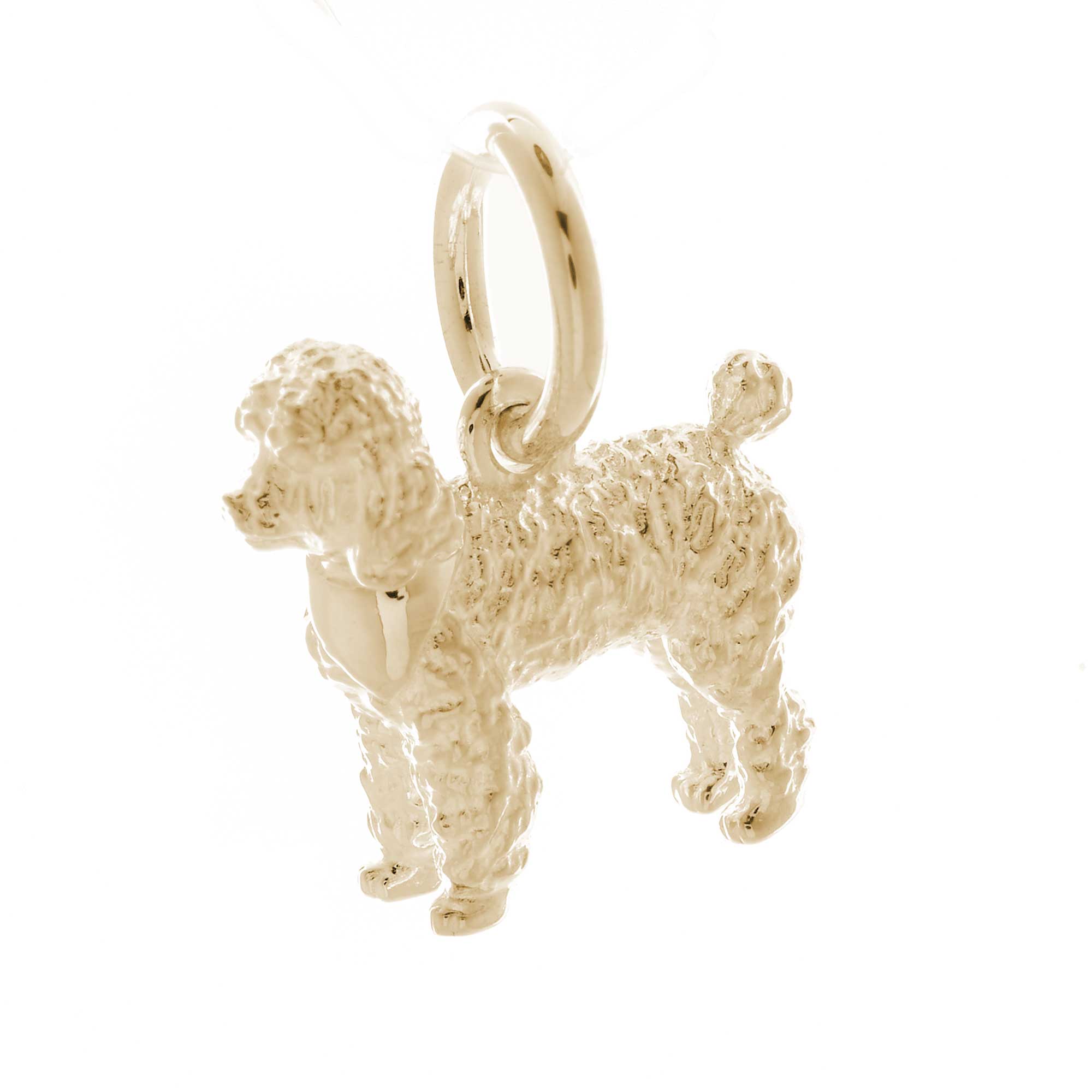 solid 9k gold poodle charm for traditional gold charm bracelet scarlett jewellery UK
