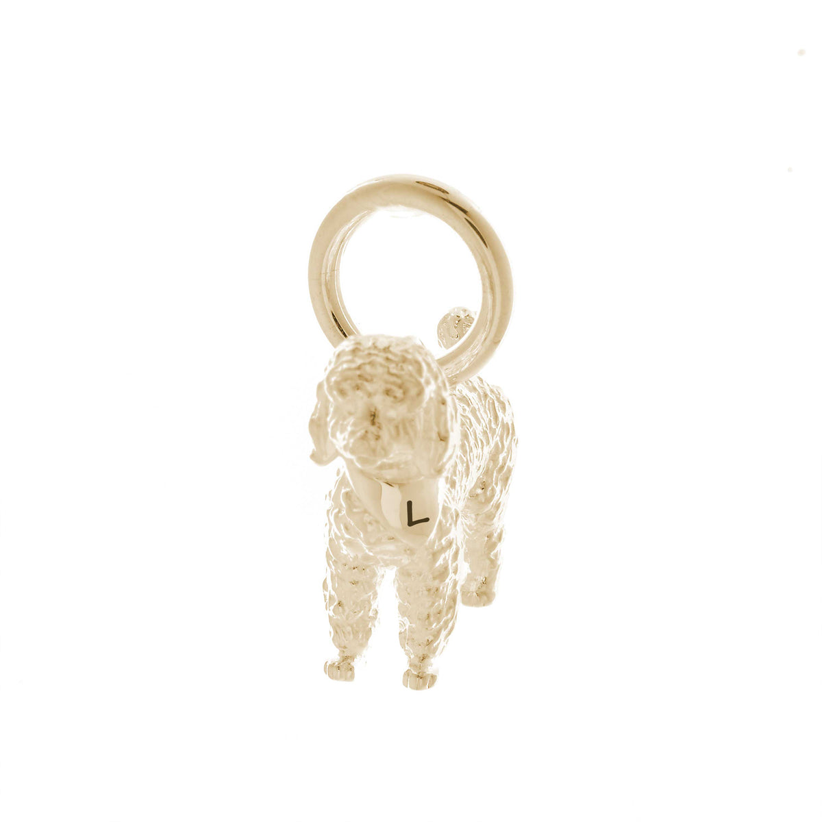 solid gold  poodle gold dog charm for necklace or bracelet scarlett jewellery