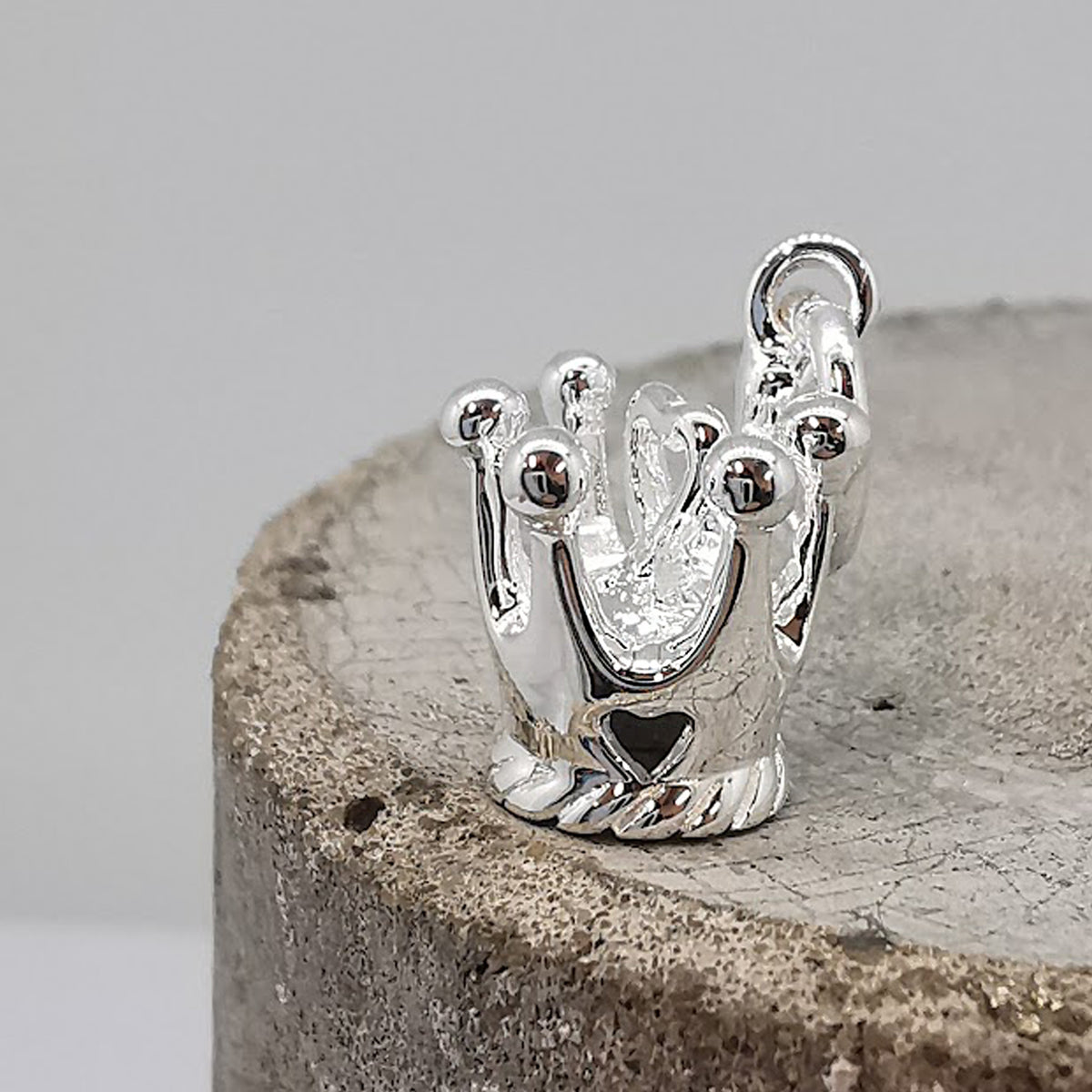 silver crown charm coronation for bracelet or pendant