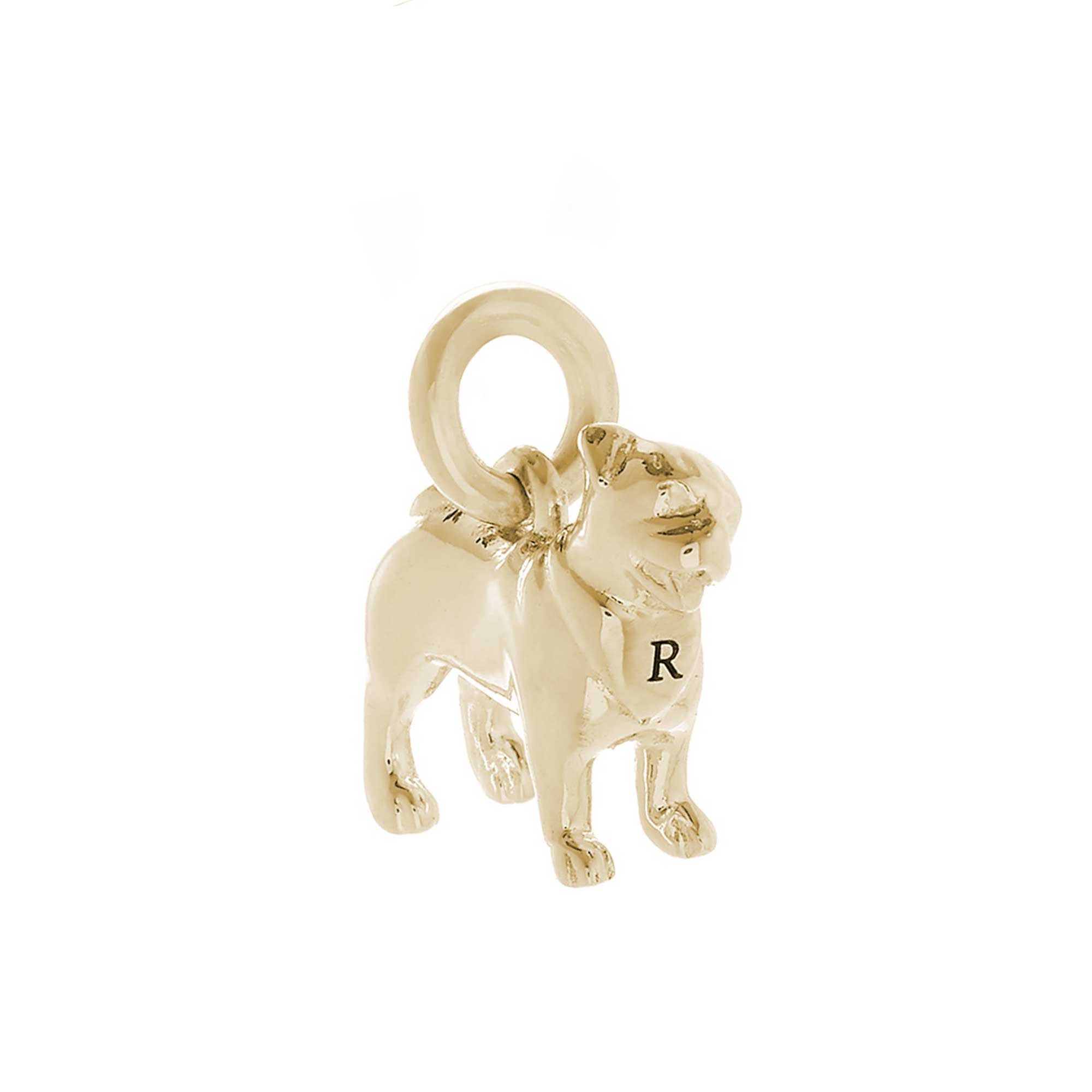 solid 9ct gold pug dog charm scarlett jewellery