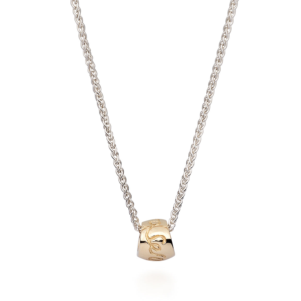 Que Sera solid Gold Worry Bead Necklace Mindful Slow Fashion Design Scarlett Jewellery UK