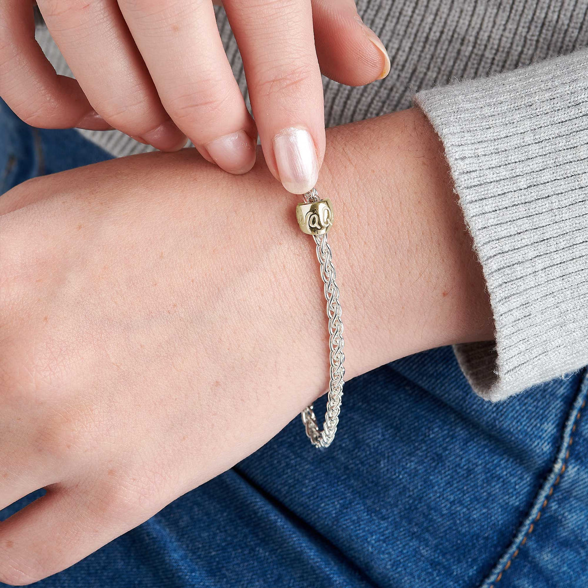 Que Sera Silver &amp; Gold Worry Bead Bracelet Mindfulness Gift Scarlett Jewellery