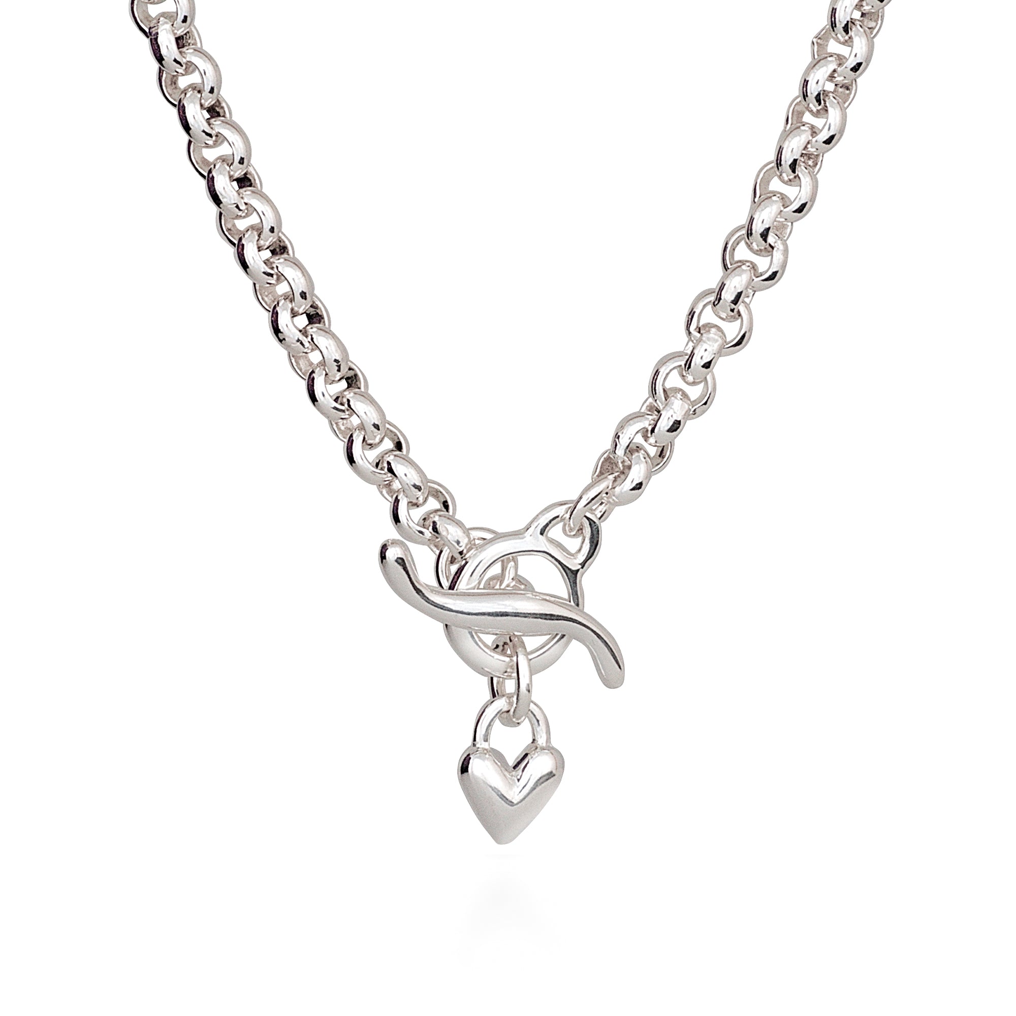 Red Hot' Original T-Bar Silver Necklace