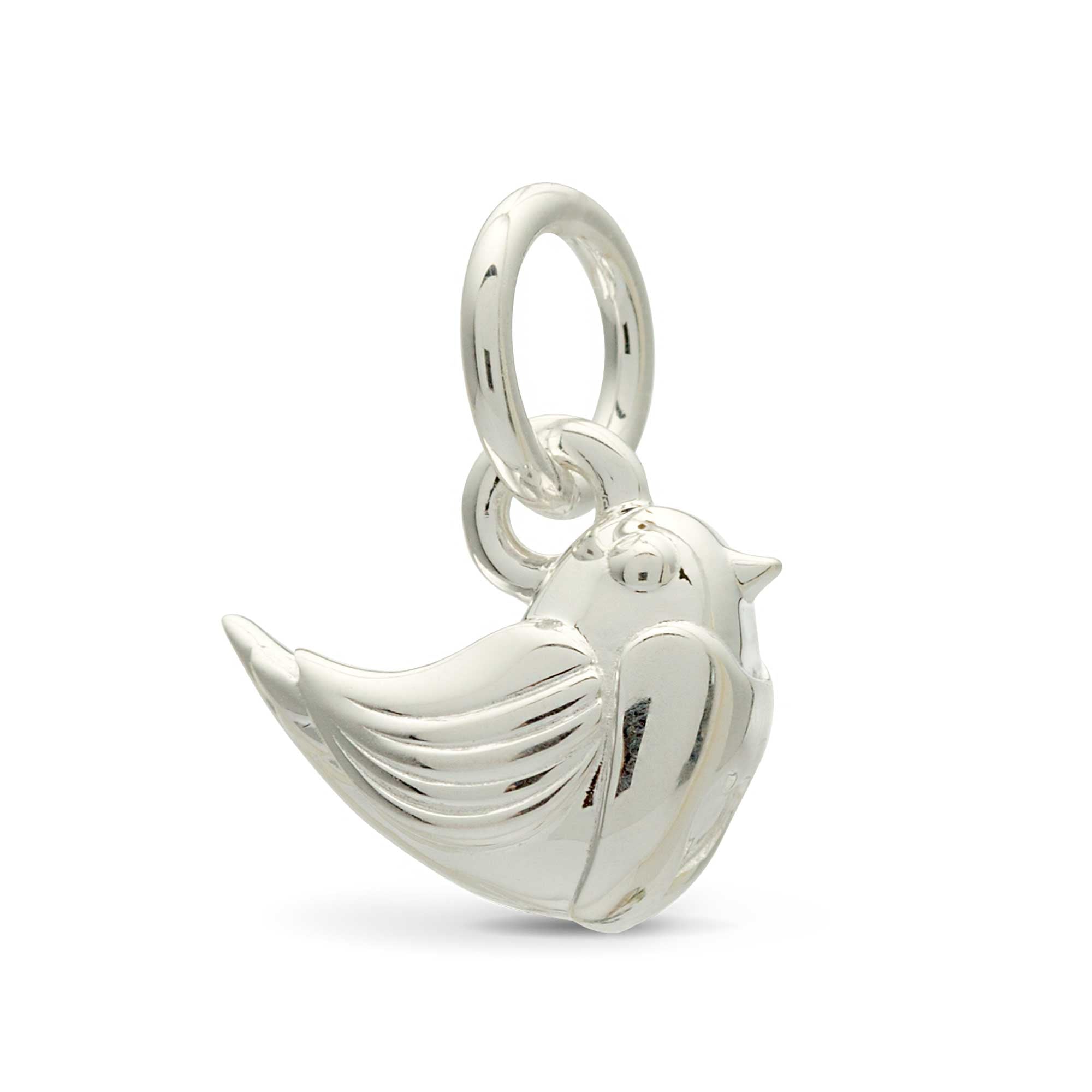 Silver Robin bird christmas nature charm pendant or bracelet Scarlett Jewellery