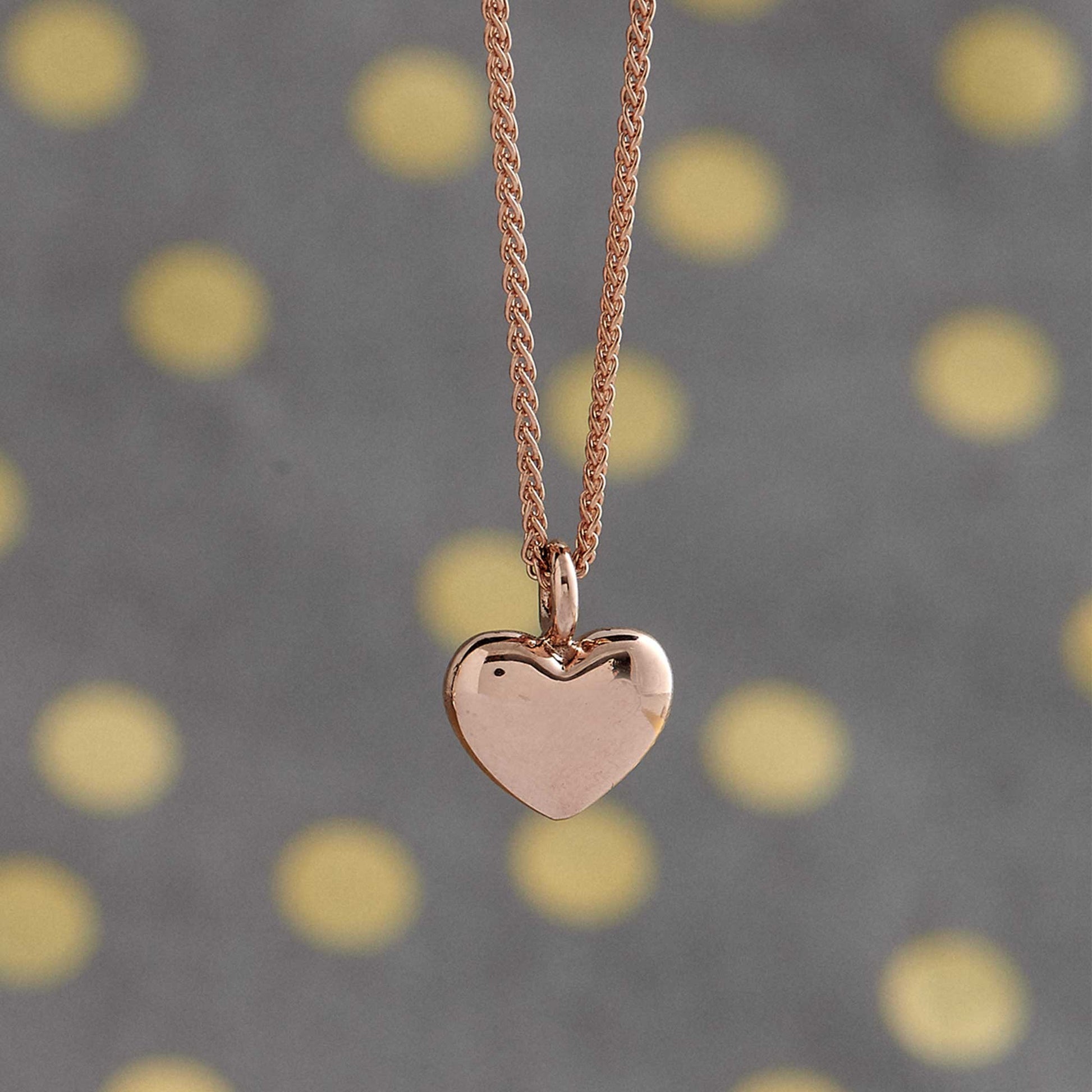 solid rose gold heart pendant necklace for women christmas gift for her Scarlett Jewellery