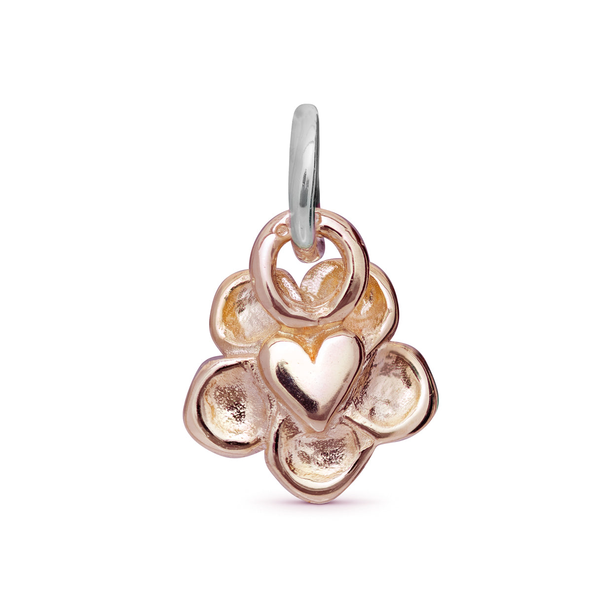 Forget-Me-Not Flower Charm in Solid 9ct Rose Gold