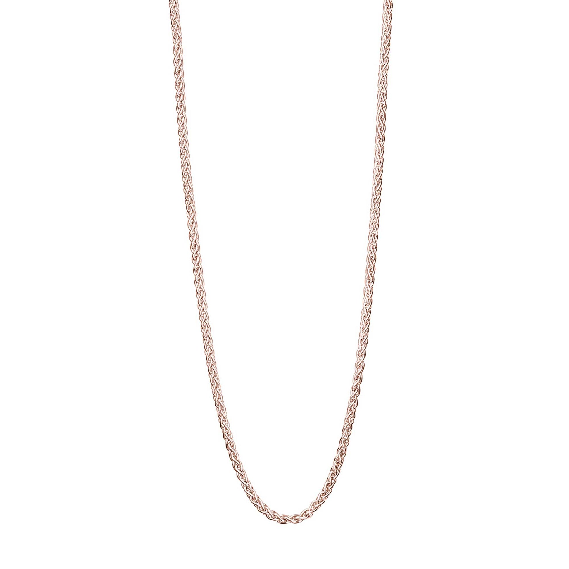 Solid rose gold spiga rope style chain necklace scarlett jewellery