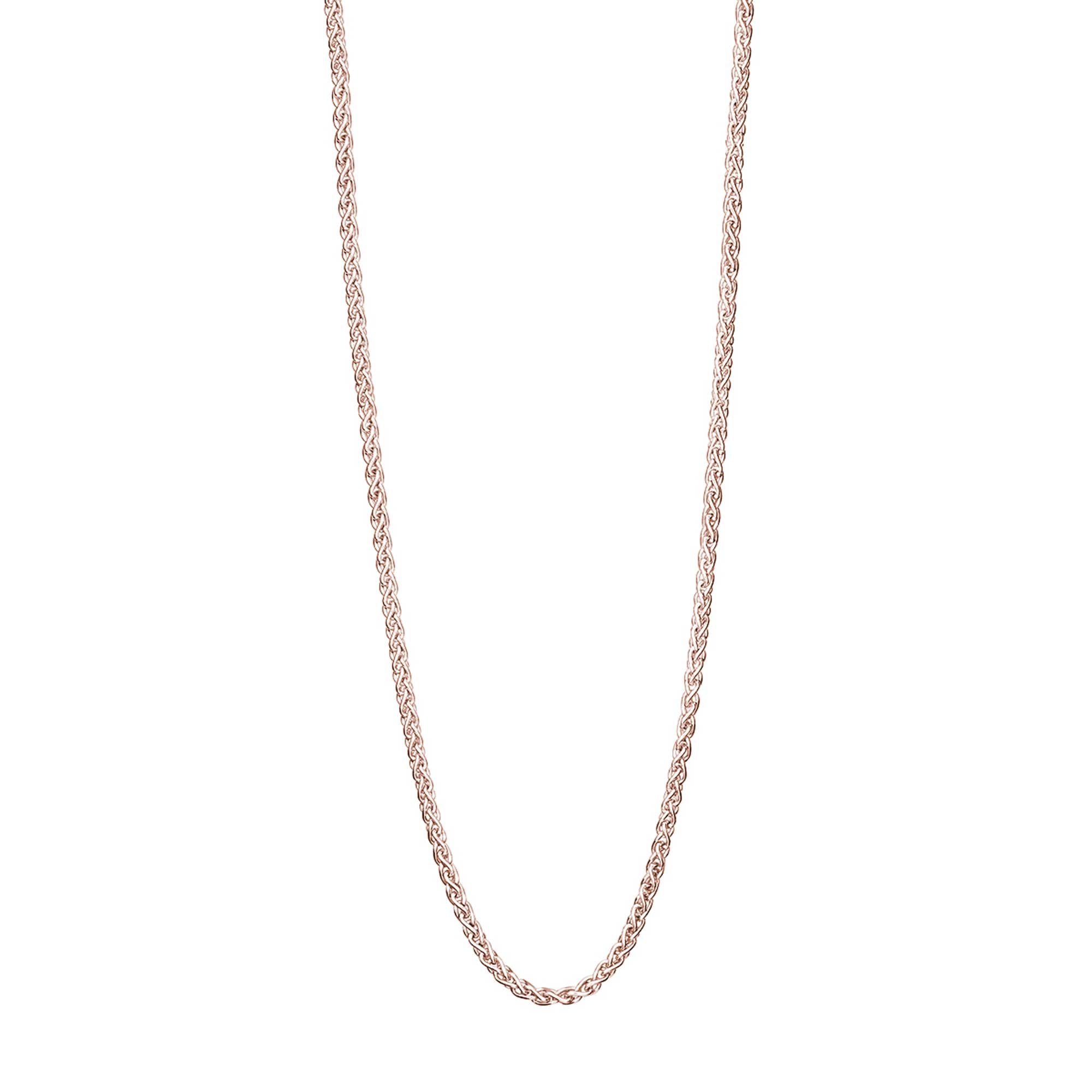 Solid rose gold spiga rope style chain necklace scarlett jewellery