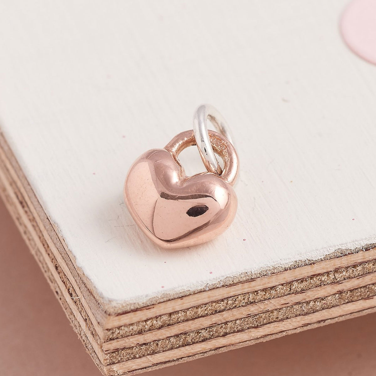 Solid rose gold chunky charm for bracelets Scarlett Jewellery