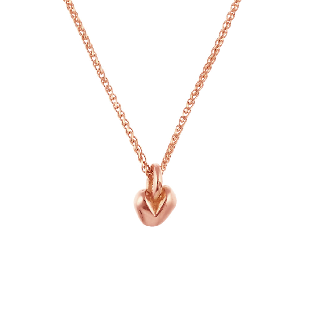Solid rose gold recycled heart pendant Scarlett Jewellery UK Slow fashion trends