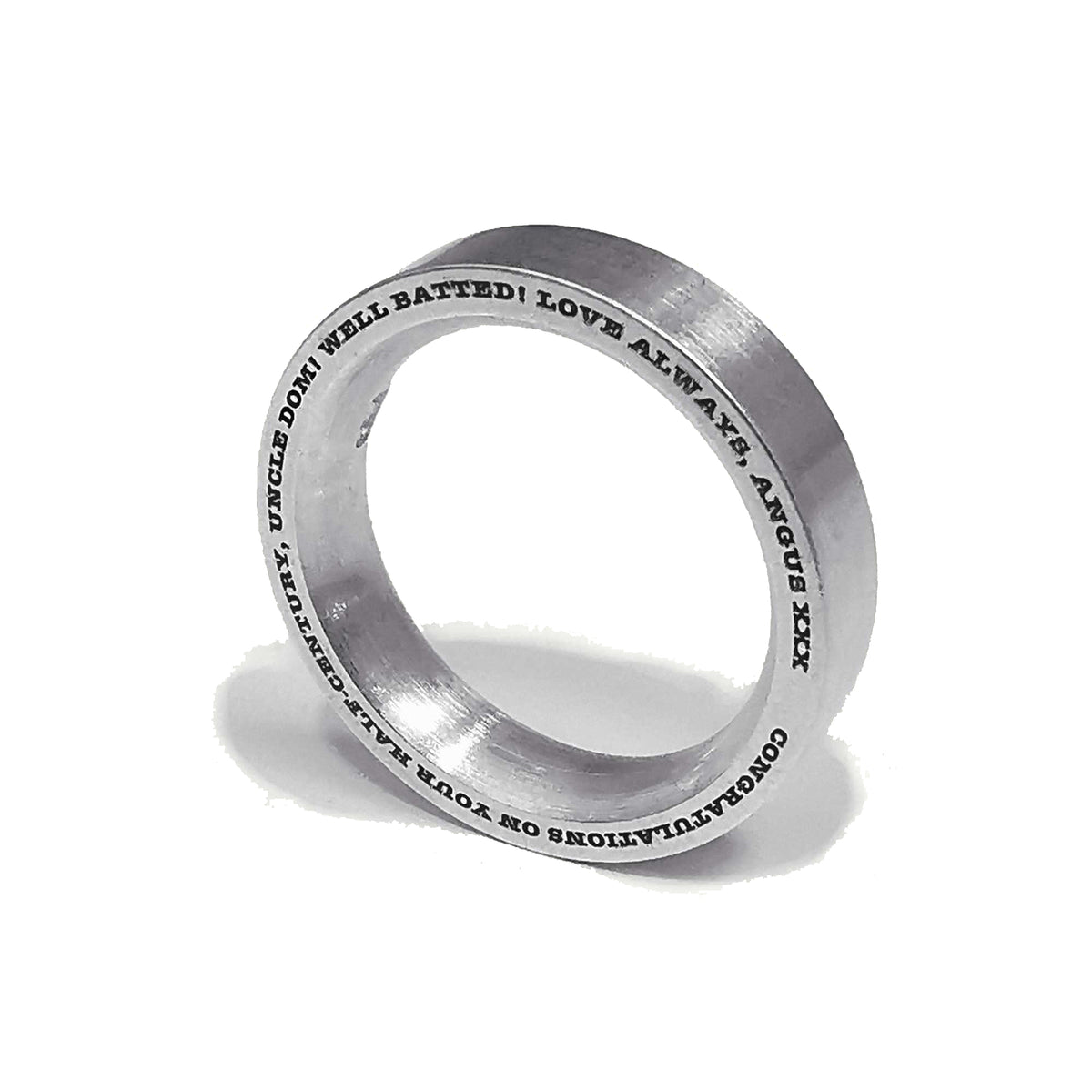 secret message ring edge engraved mens ring solid silver Scarlet Jewellery UK