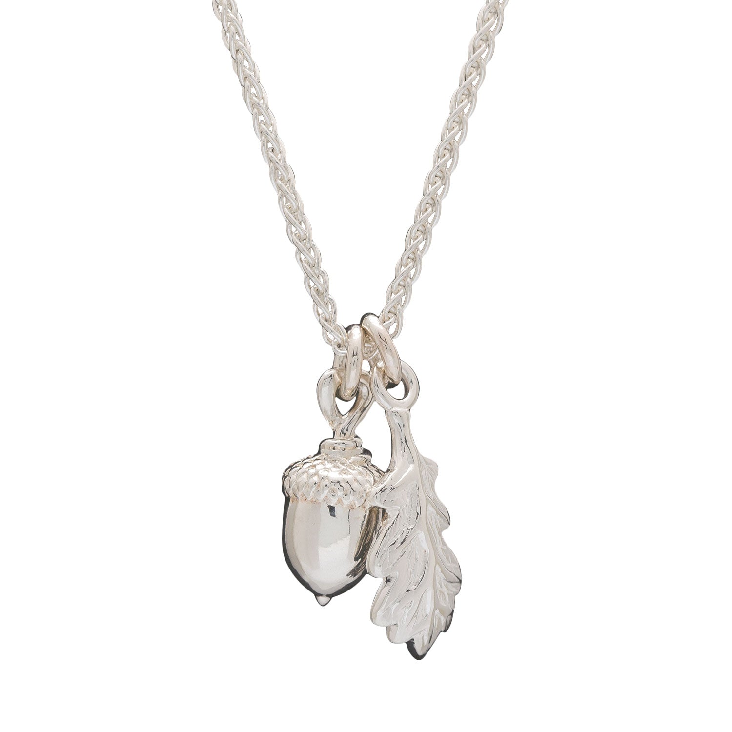 Scarlett Jewellery Solid Silver Acorn and Oak Leaf Necklace - Nature-Inspired Elegance with Expert Craftsmanship