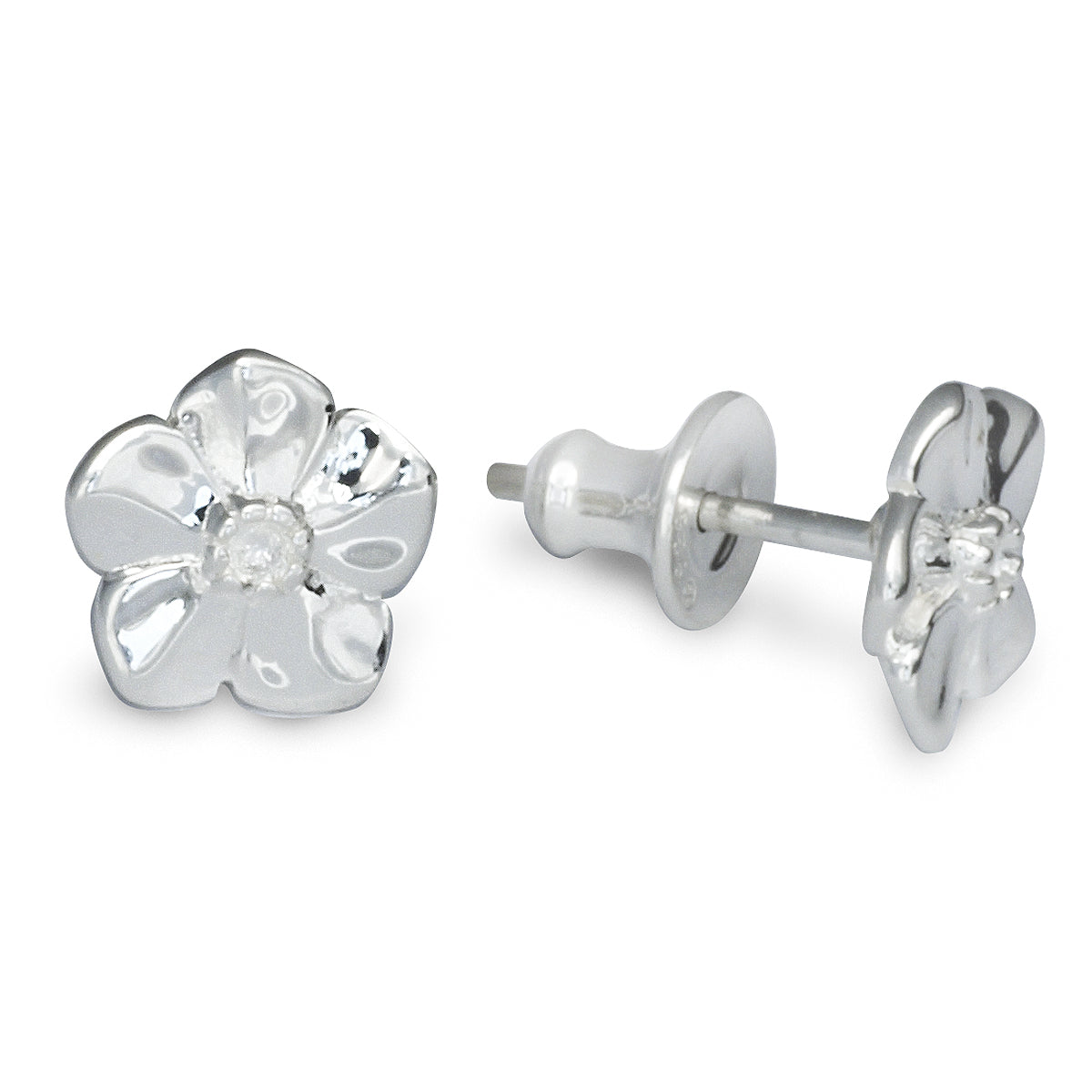 Forget-Me-Not Silver Stud Earrings gift for remembrance and loss from Scarlett Jewellery