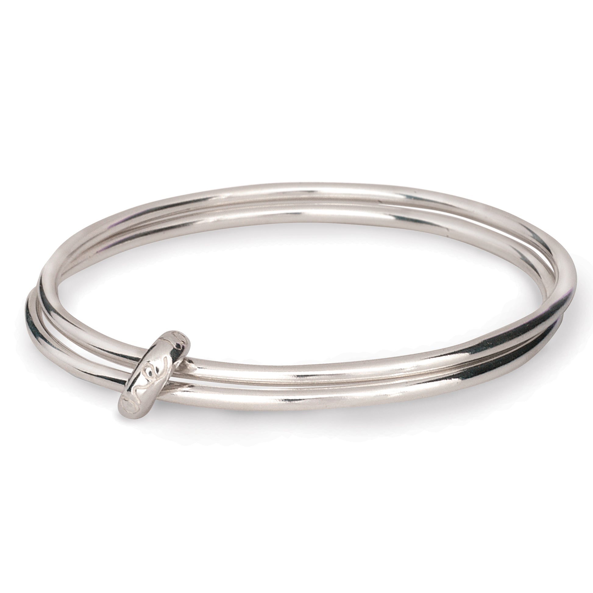 silver double bangle engraved with one love anniversary wedding gift for her