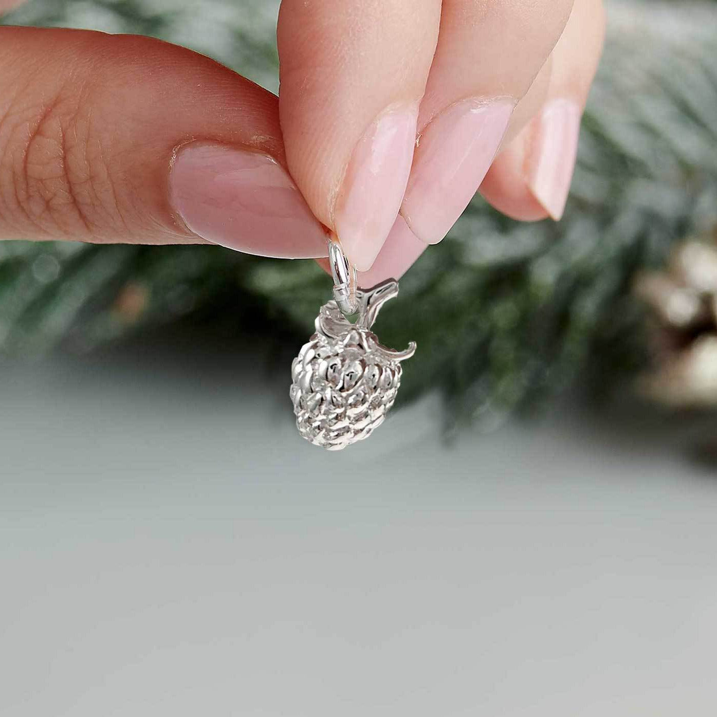 Raspberry Silver Charm - Nature Inspired Jewellery - Scarlett Jewellery