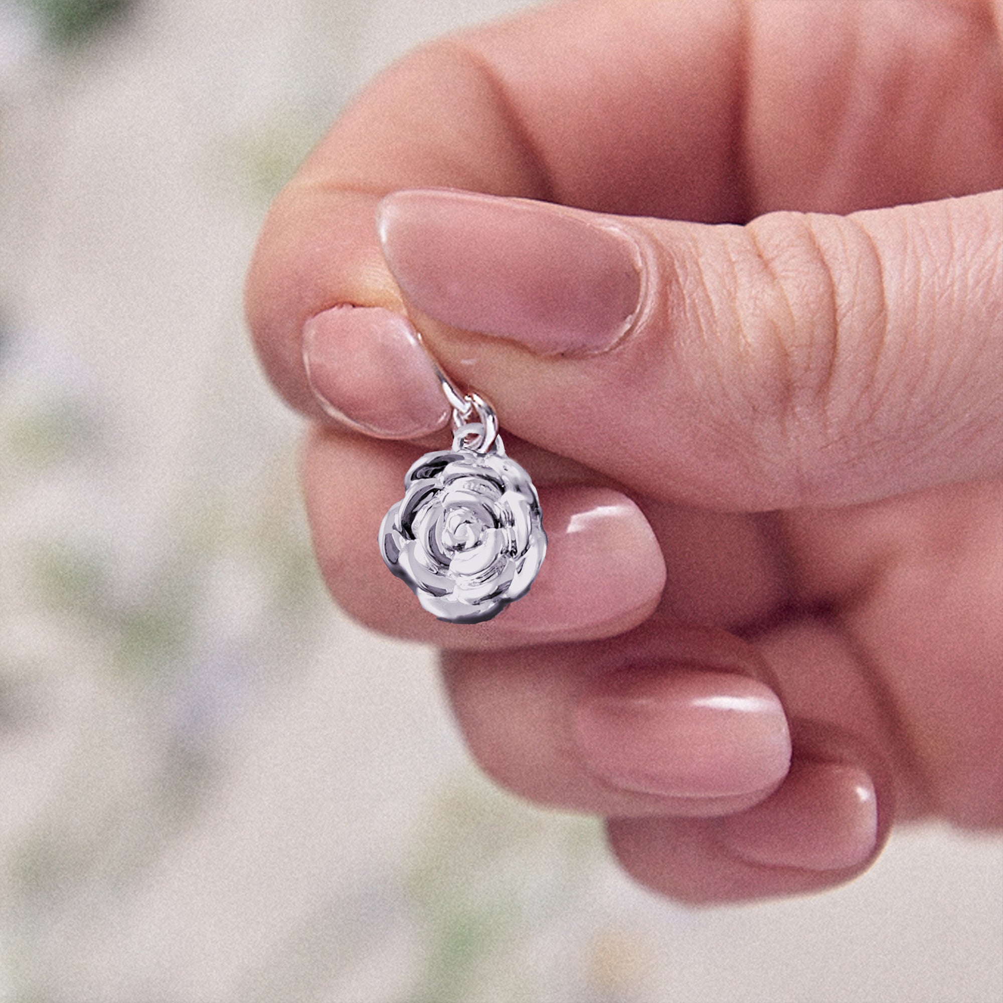 silver rose flower bracelet necklace pendant charm chelsea flower show Scarlett Jewellery