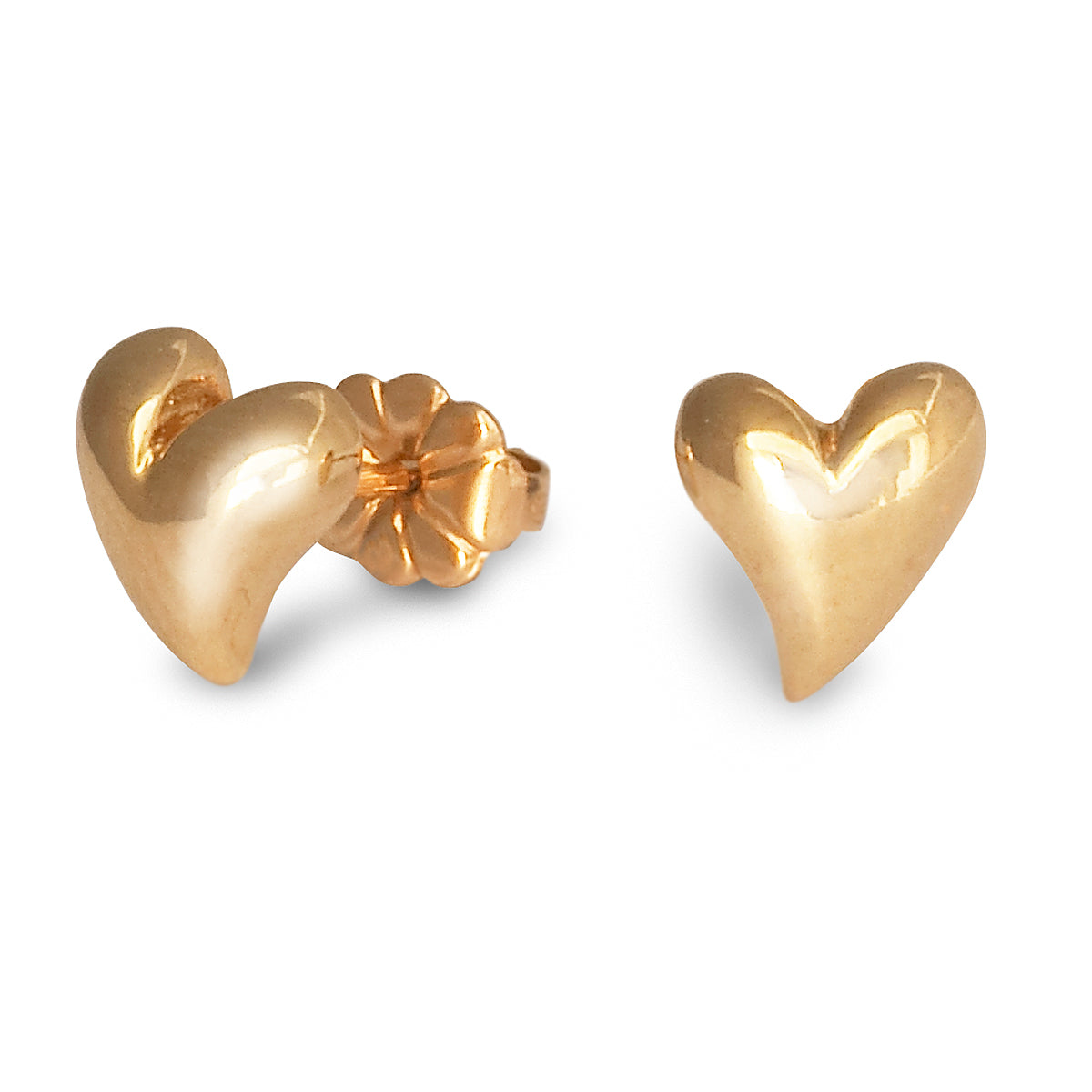 Simply Heart Solid Gold Designer Stud Earrings Scarlett Jewellery