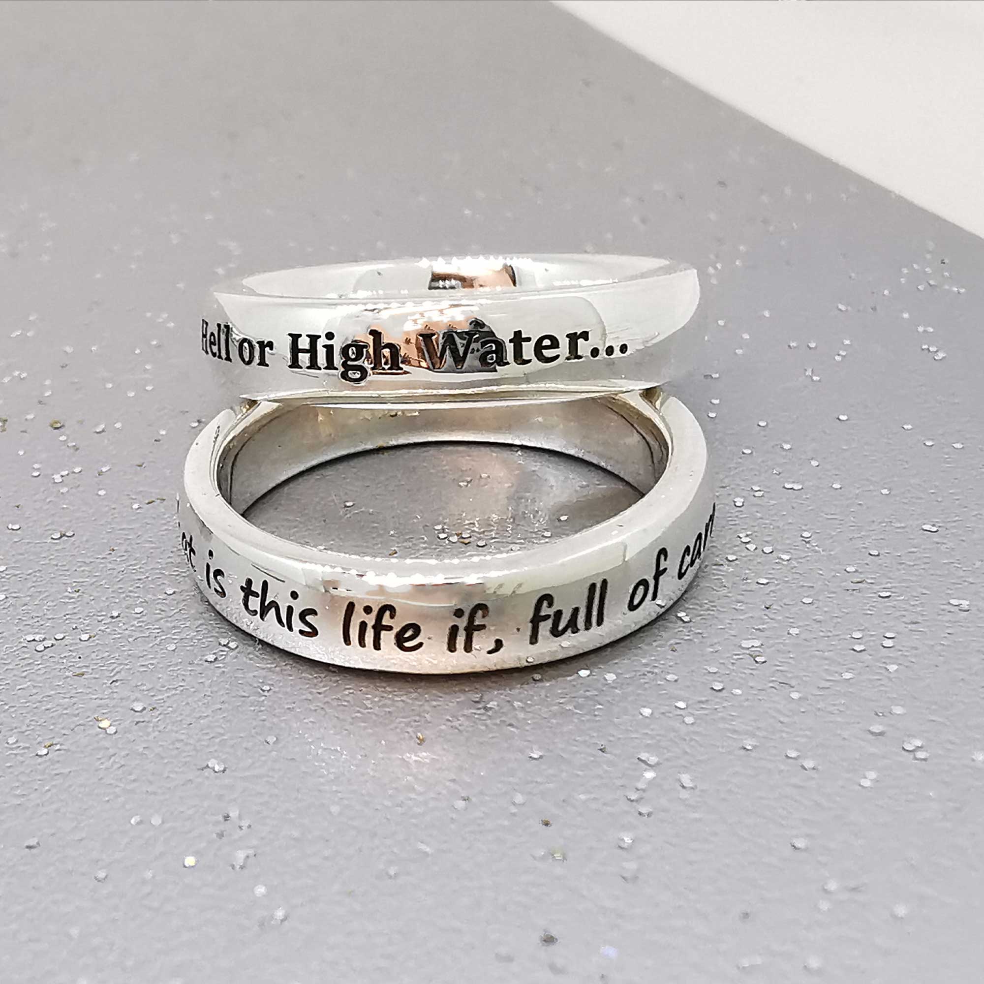 Personalised Slim Silver Message Ring - Scarlett Jewellery