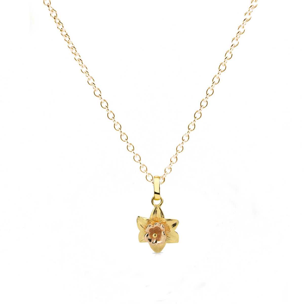 Daffodil Small Silver &amp; Gold Vermeil Necklace
