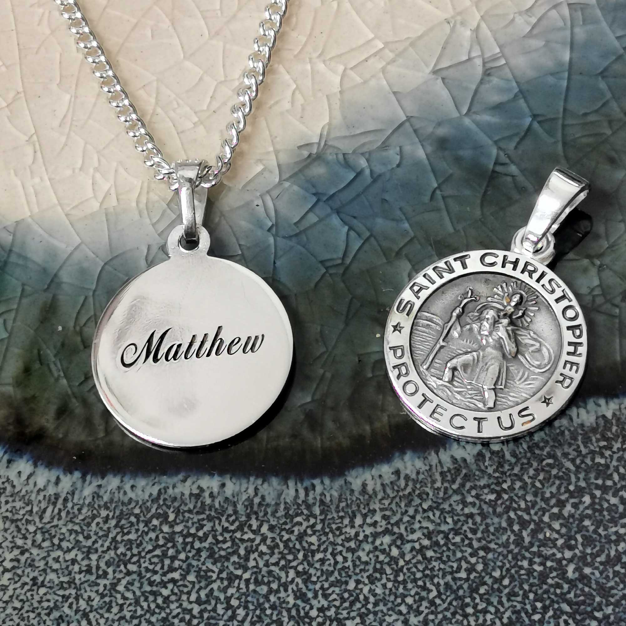 Double Sided Vintage Sterling Silver St. Christopher Necklace -  Yourgreatfinds