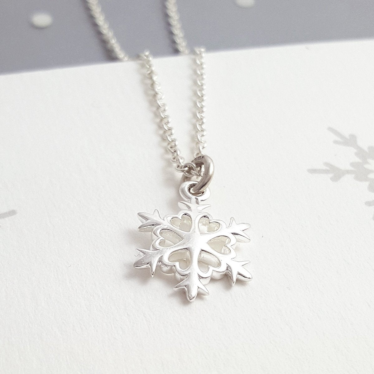 snowflake silver christmas themed bracelet charm necklace pendant Scarlett Jewellery