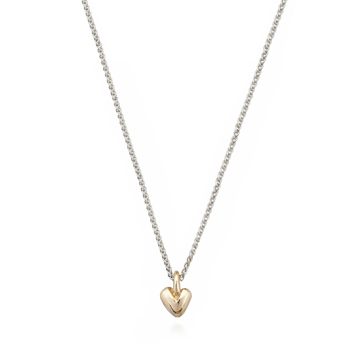 Solid silver &amp; gold recycled heart pendant Scarlett Jewellery UK Slow fashion trends