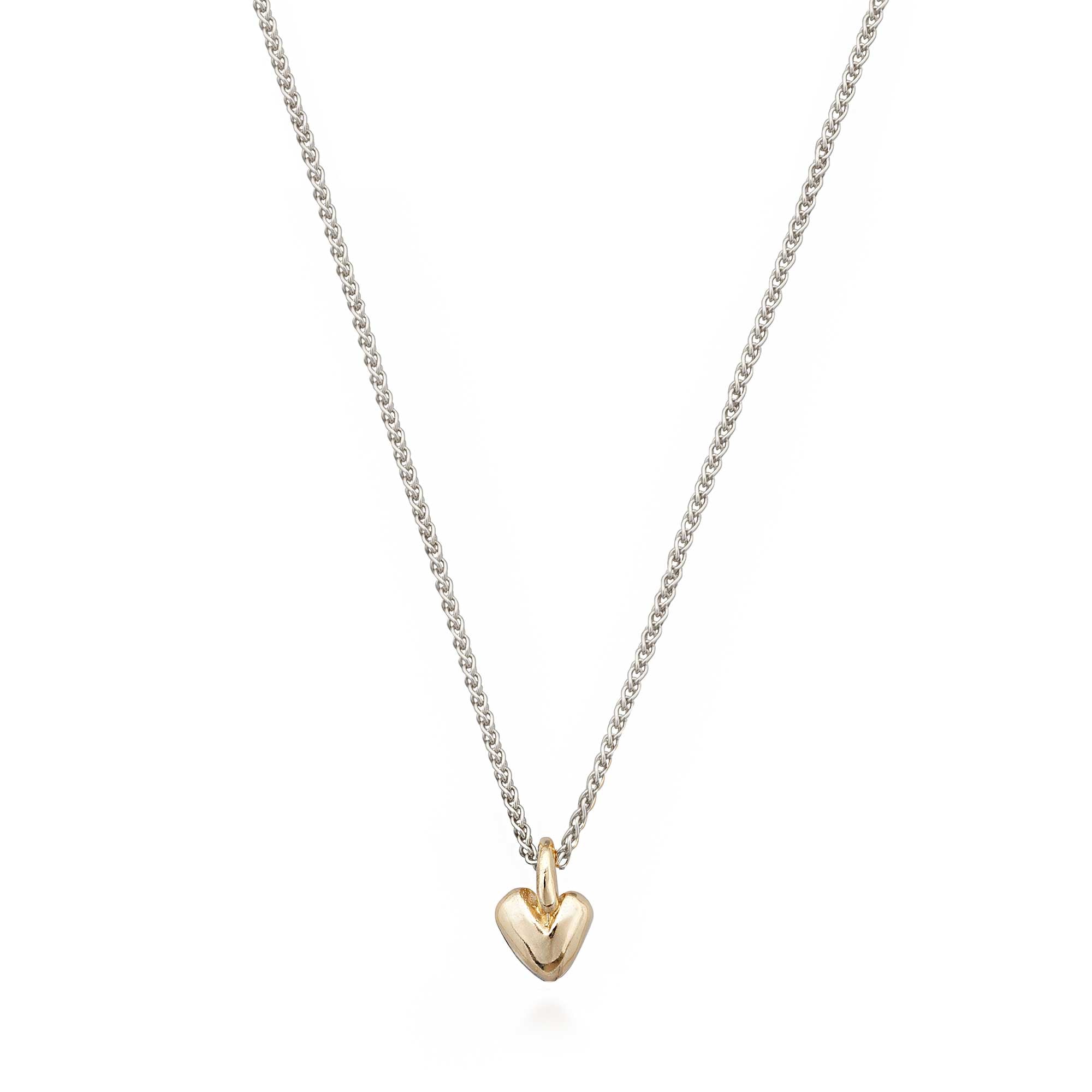 Solid silver & gold recycled heart pendant Scarlett Jewellery UK Slow fashion trends