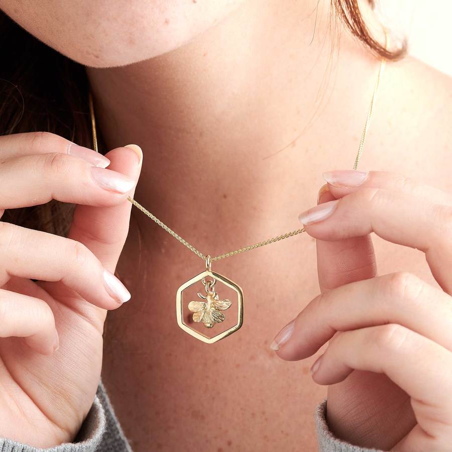 Honey-Bee Solid Gold Necklace