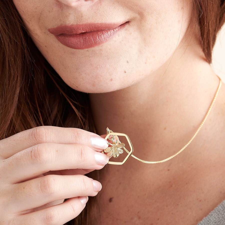 Honey-Bee Solid Gold Necklace