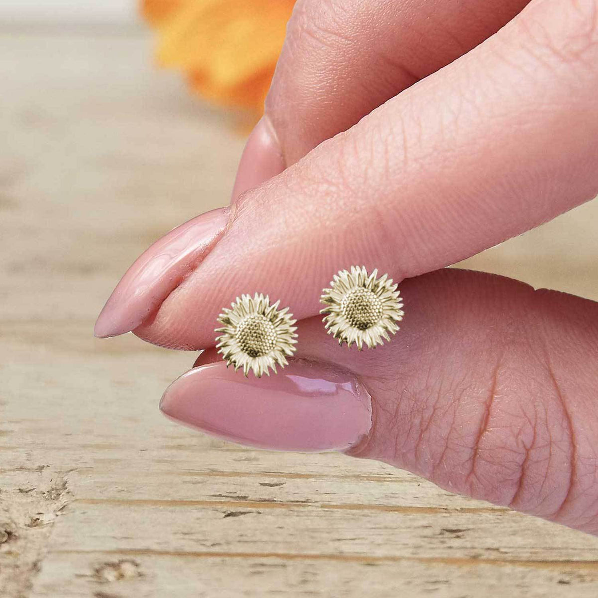 Symbolic Sunflower Studs for Adoration and Loyalty