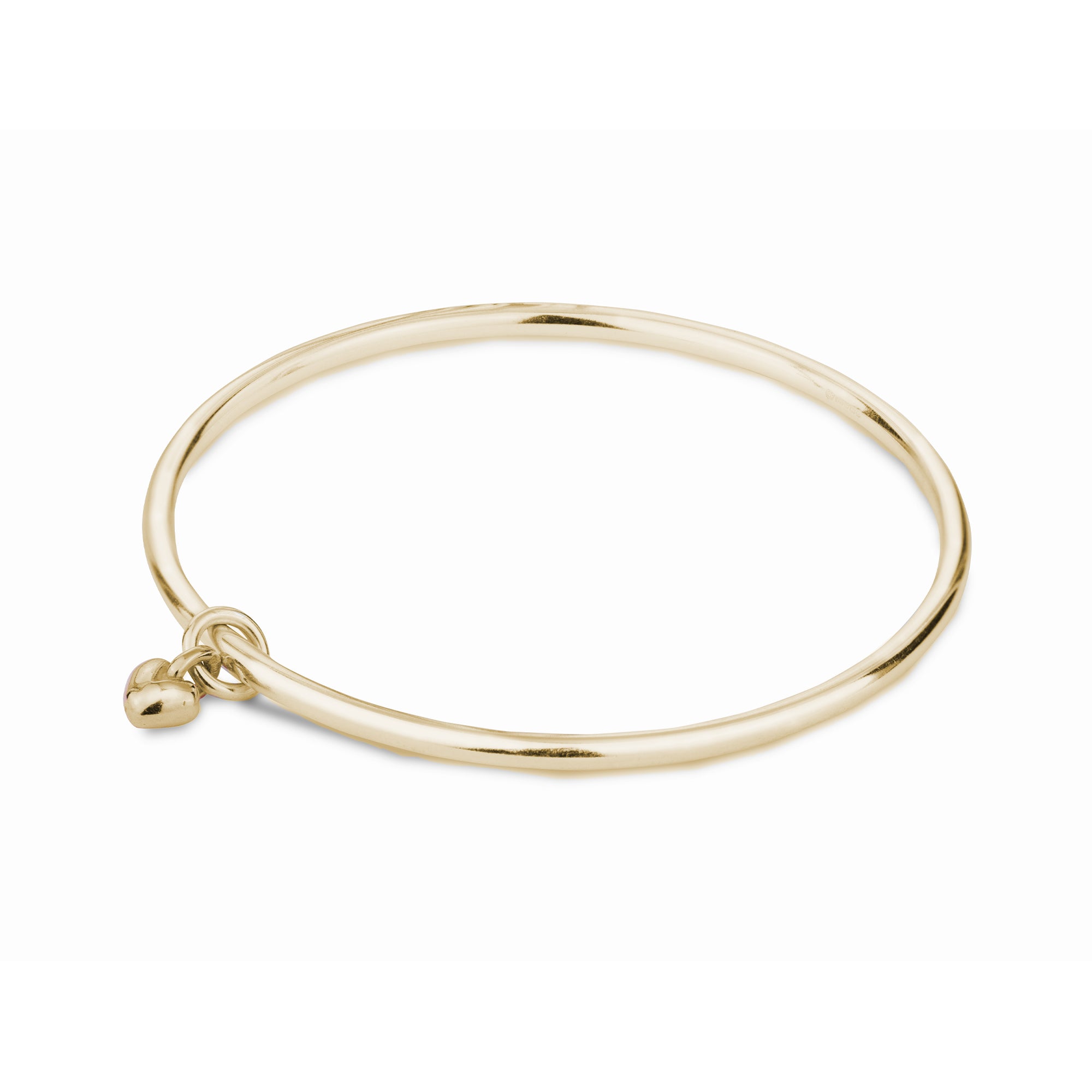 recycled solid gold heart bangle made in UK Scarlett Jewellery