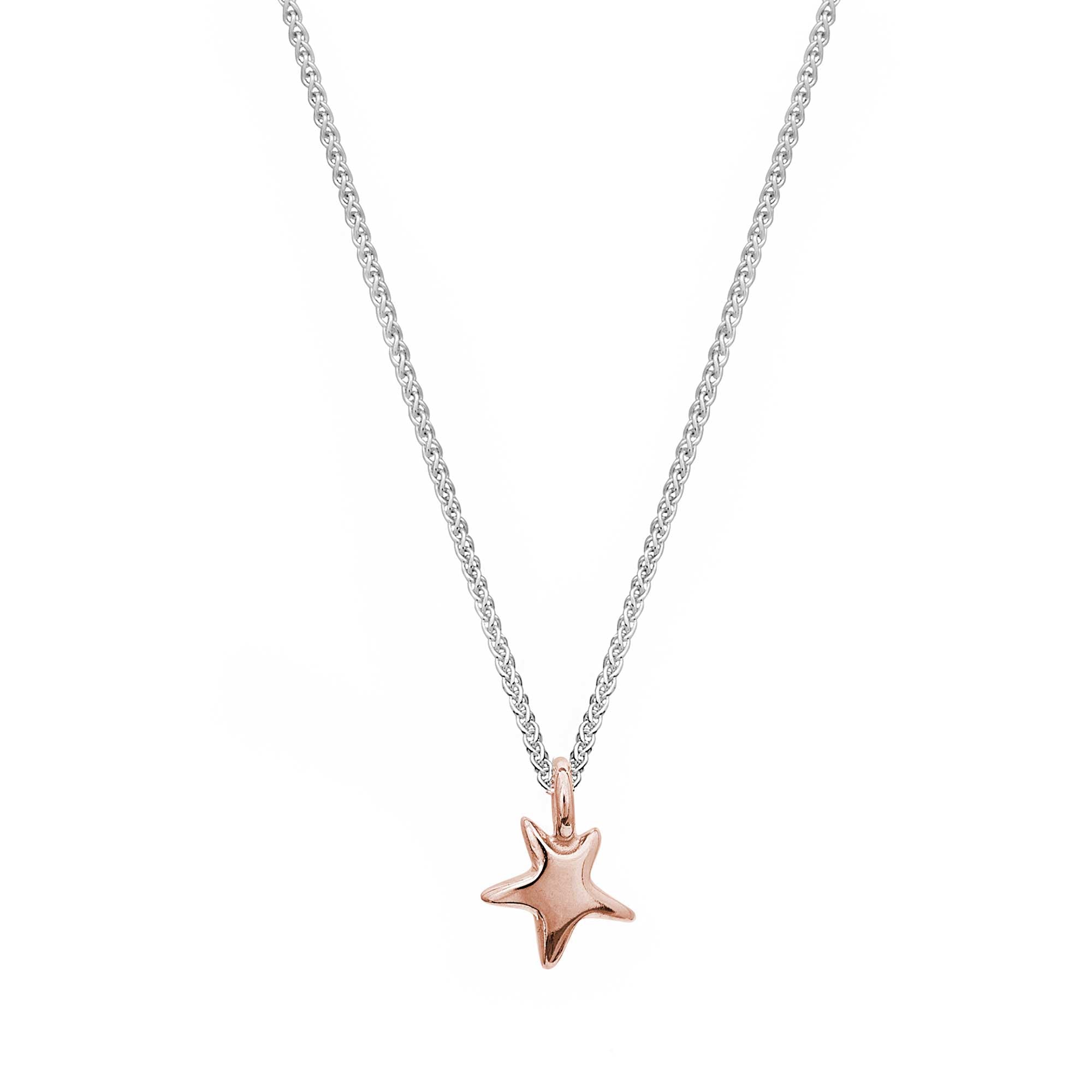 Delicate solid rose gold and silver star pendant for teens young womens gift designer Scarlett Jewellery