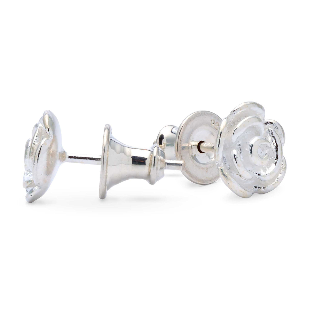 Solid silver rose flower stud earrings Scarlett Jewellery