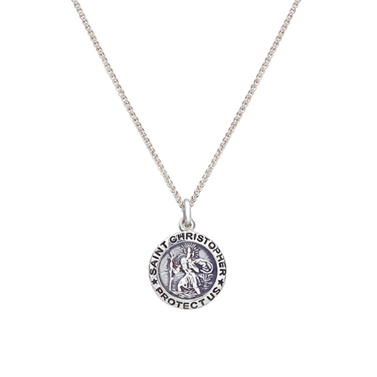 Saint Christopher Personalised Silver Charm Necklace For Men or Women