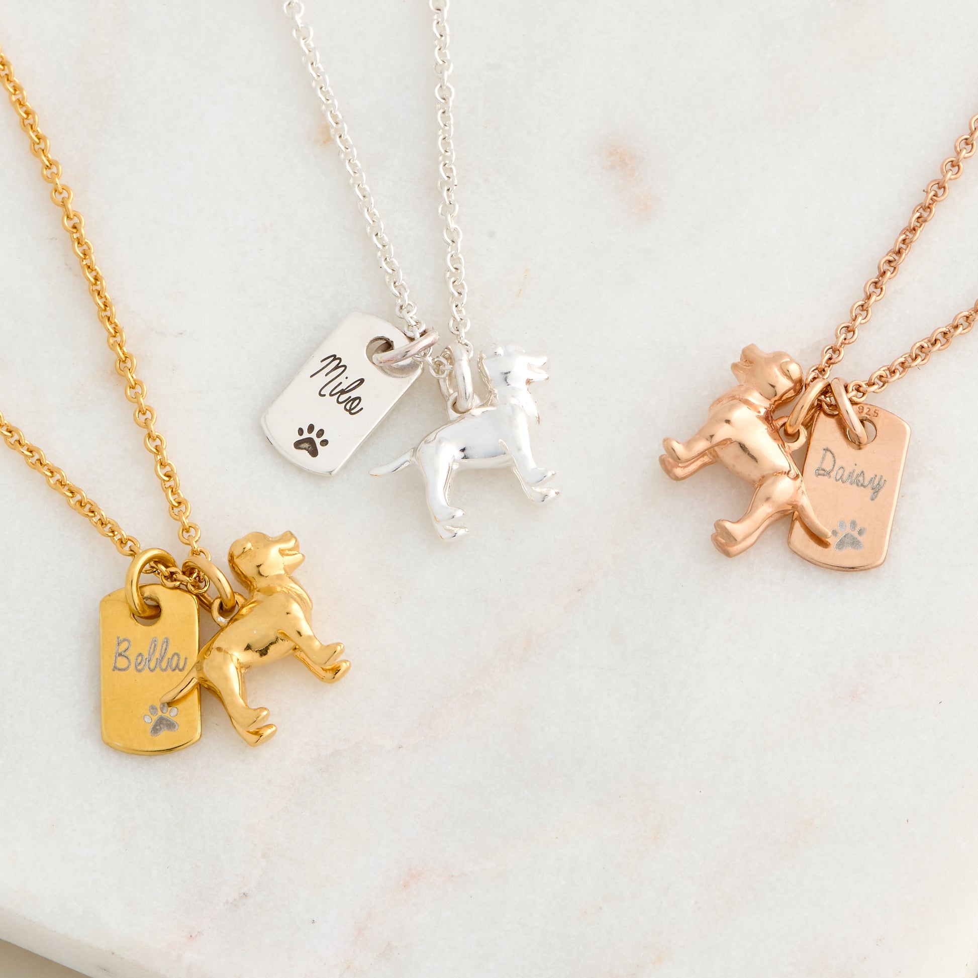 staffy staffordshire bull terrier necklace engraved gift for pet loss Scarlett Jewellery UK